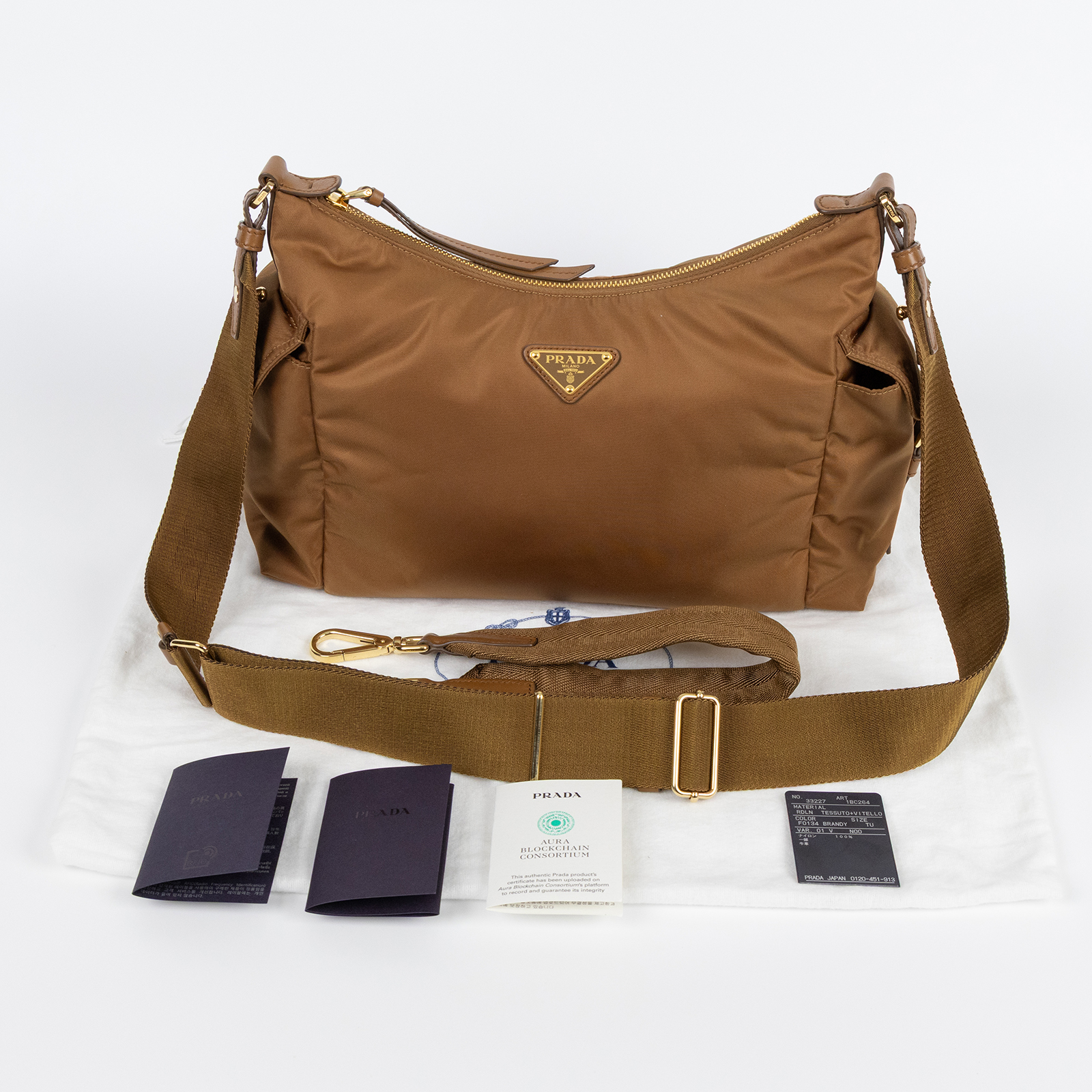 普拉達 PRADA Explore Re-Nylon 皮革 肩背包 大型 1BC264_RDLN 咖色Explore尼龍肩背包 大號 防塵袋