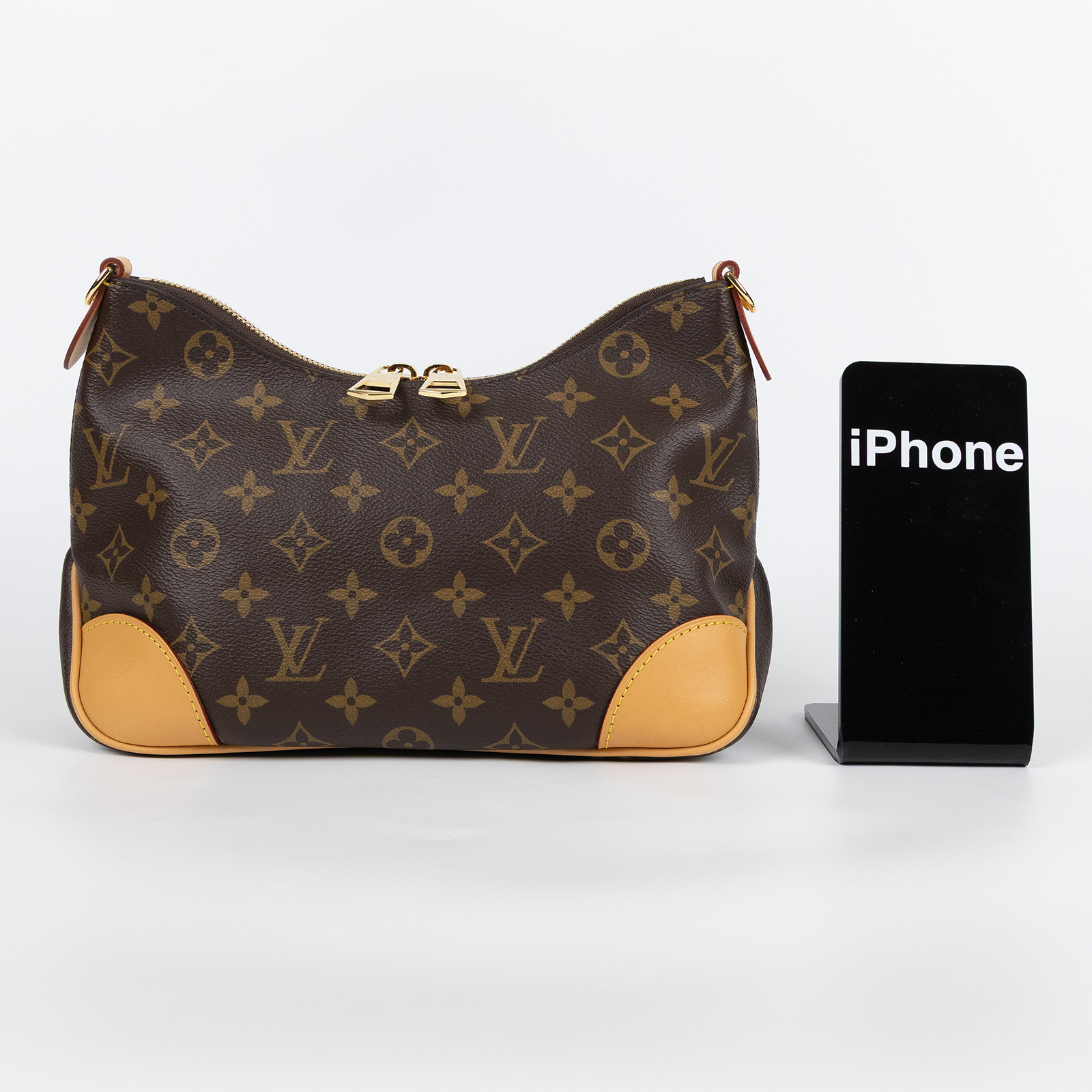 路易威登 LOUIS VUITTON Boulogne 牛角包 手提 斜肩背包 M45832 晶片款 原花Boulogne PM 防塵袋/背帶