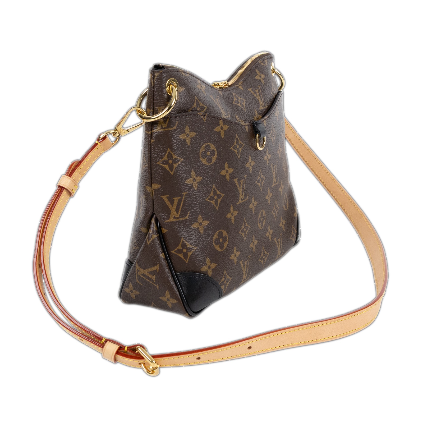 路易威登 LOUIS VUITTON Odéon PM 經典原花 天然色皮革 拉鍊 肩背 斜背包 M45354 晶片款 原花ODEON NM PM 防塵袋/背帶