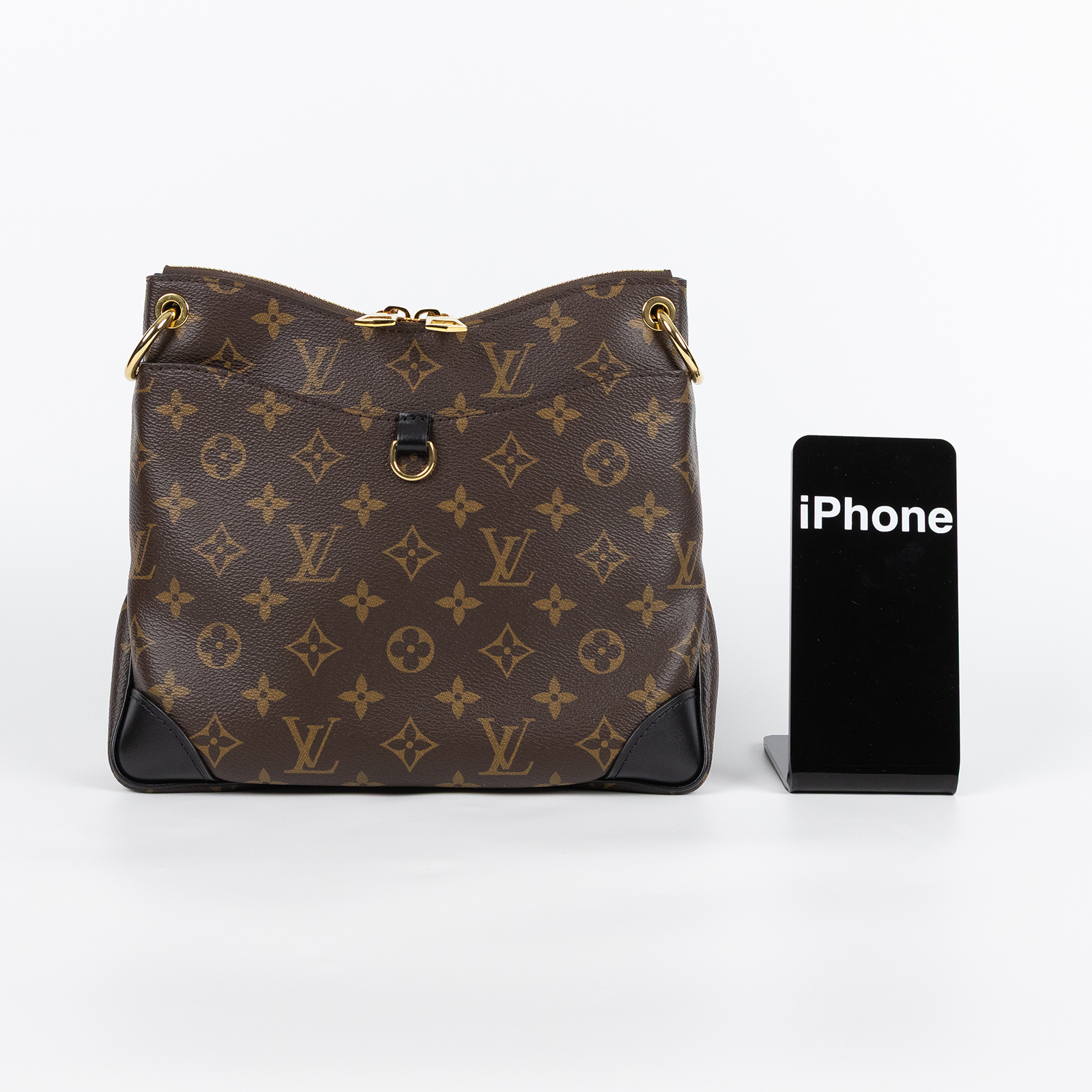 路易威登 LOUIS VUITTON Odéon PM 經典原花 天然色皮革 拉鍊 肩背 斜背包 M45354 晶片款 原花ODEON NM PM 防塵袋/背帶