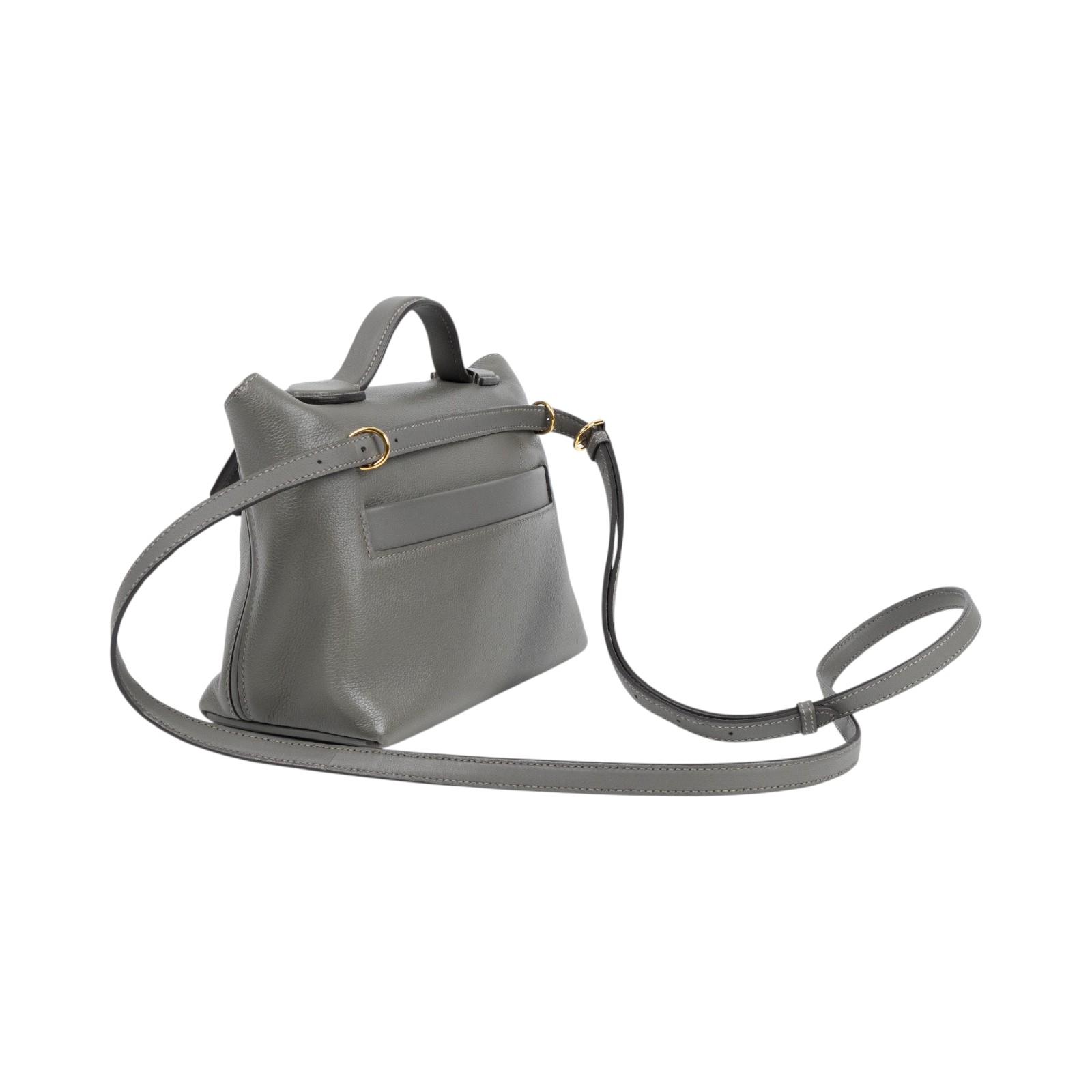 愛馬仕 Hermes 24/24 21 Mini 手提包 金色五金 積雨雲灰色 H082817CCAO /UTN200DT  原廠盒子/防塵袋/背帶/購買證明