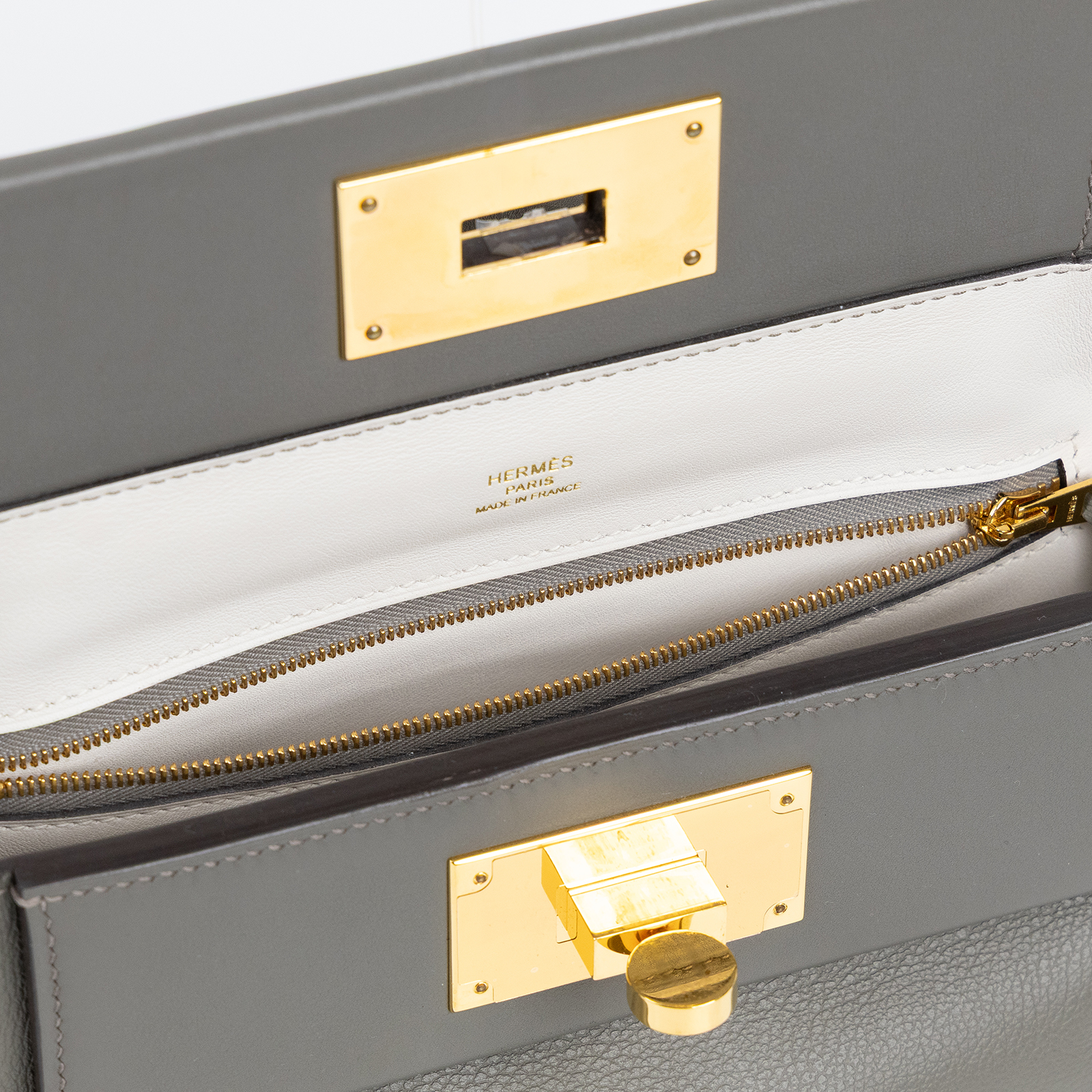 愛馬仕 Hermes 24/24 21 Mini 手提包 金色五金 積雨雲灰色 H082817CCAO /UTN200DT  原廠盒子/防塵袋/背帶/購買證明