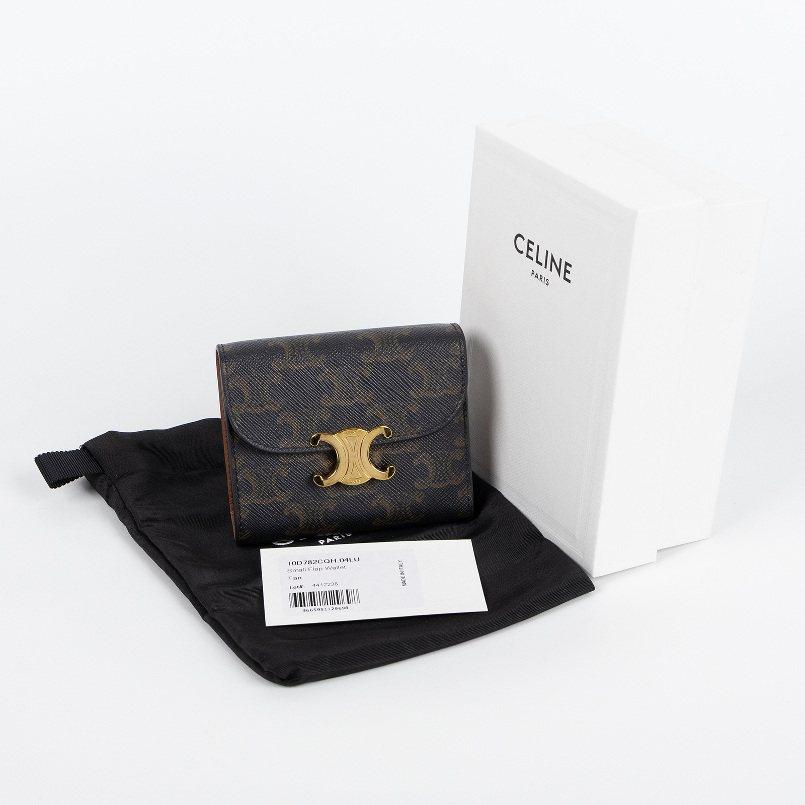 思琳 CELINE 標識印花 小型 錢包 Triomphe 凱旋門 三折 短夾 10D782CQH  原廠盒子/防塵袋