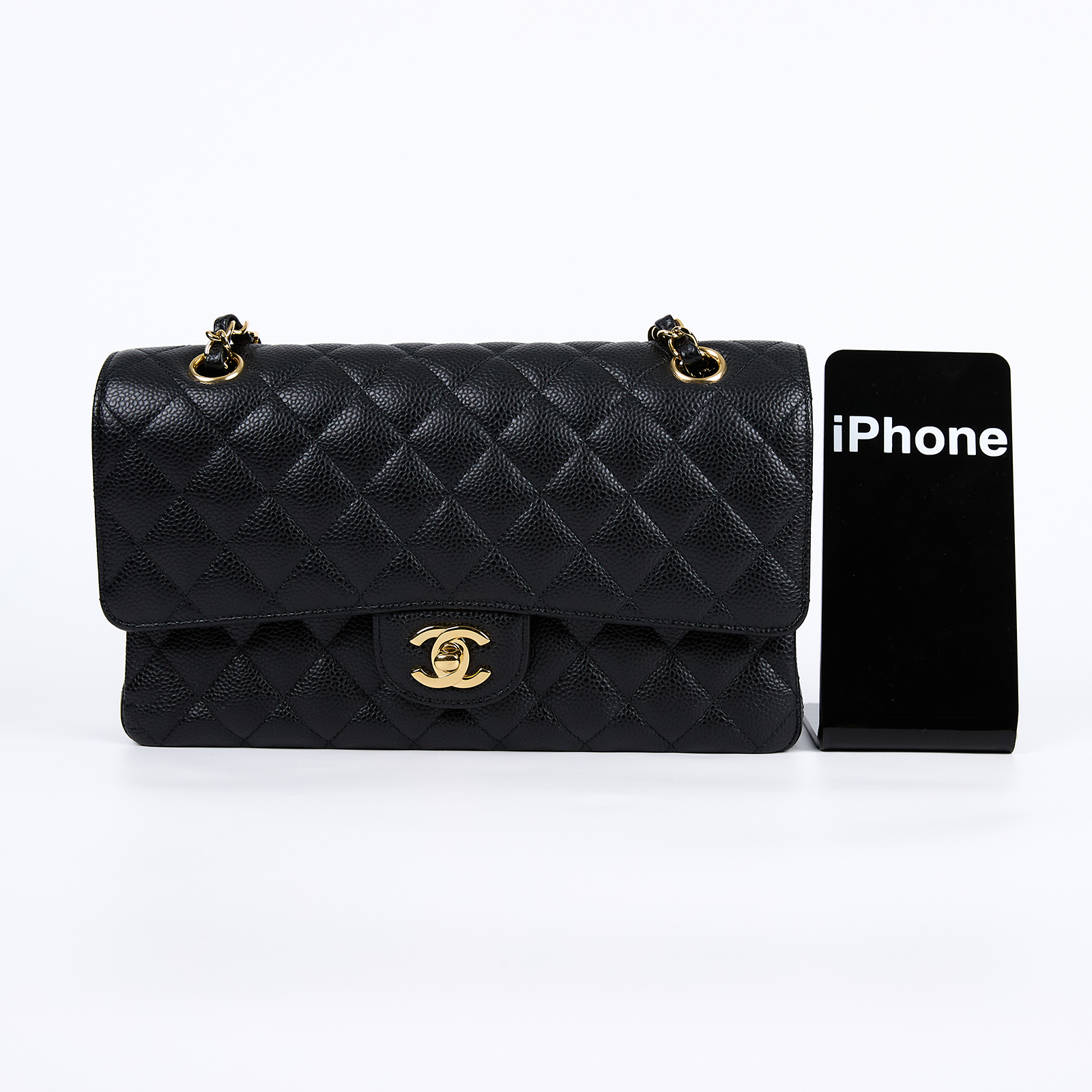 香奈兒 CHANEL CF 經典 11.12 口蓋包 A01112 Y01864 26開 黑金荔枝COCO25 原廠盒子/防塵袋/購買證明/保證卡