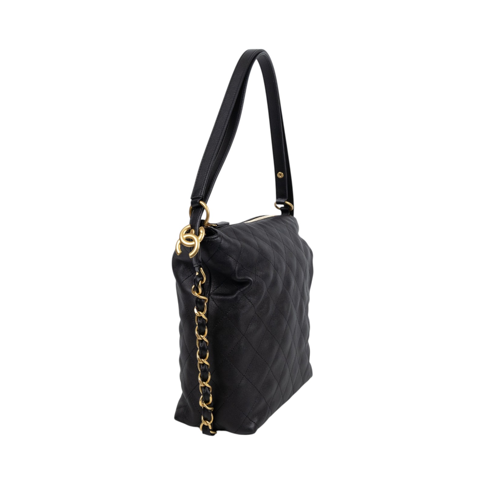 香奈兒 CHANEL HOBO 肩背包 流浪包 後背包 兩用包 AS5517 晶片款 黑HOBO肩背包 原廠盒子/防塵袋