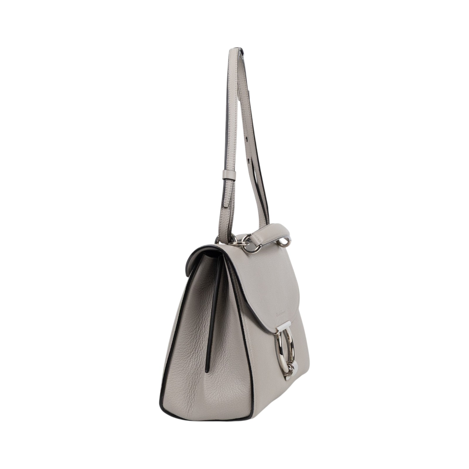 菲拉格慕 SALVATORE FERRAGAMO Gancini top handle 手提包 DY-21 H493 灰MARGOT兩用包 原廠盒子/防塵袋