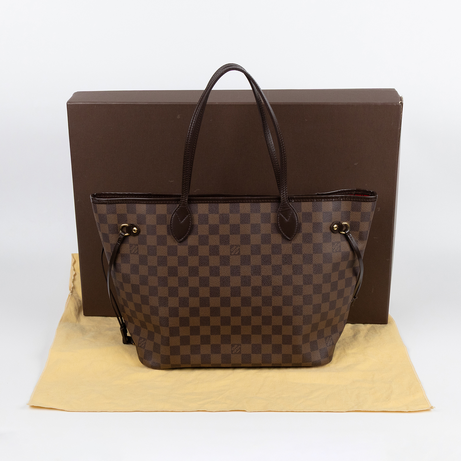 路易威登 LOUIS VUITTON 棕棋盤 Neverfull MM 托特包 N41358 棕棋盤格NEVERFULL MM 原廠盒子/防塵袋