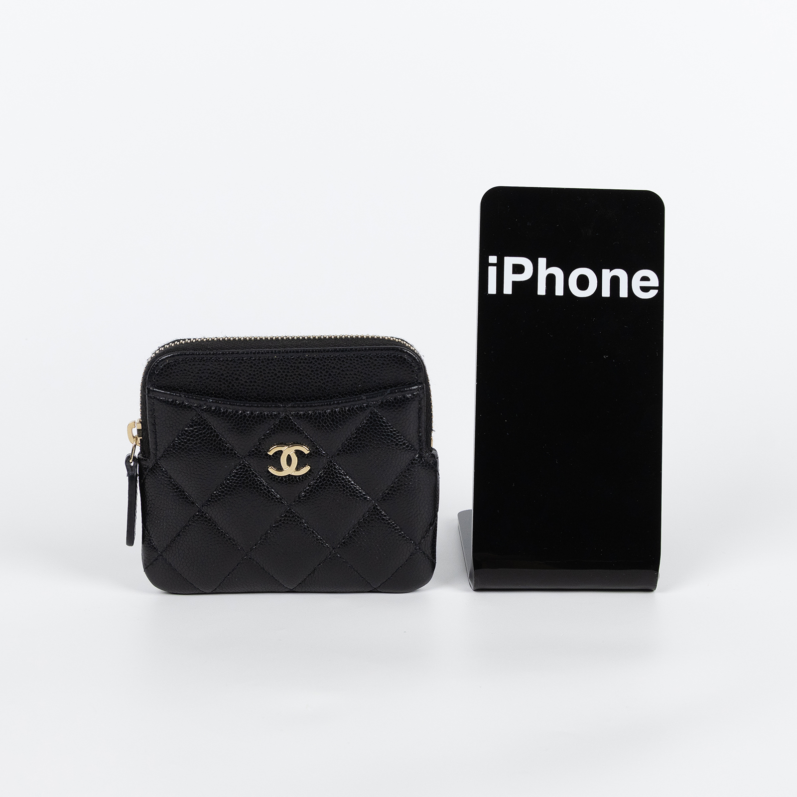 香奈兒 CHANEL CC Logo 5卡 拉鍊 零錢包 AP2061 B10583 晶片款 黑荔枝吐司零錢包 原廠盒子/防塵袋/購買證明