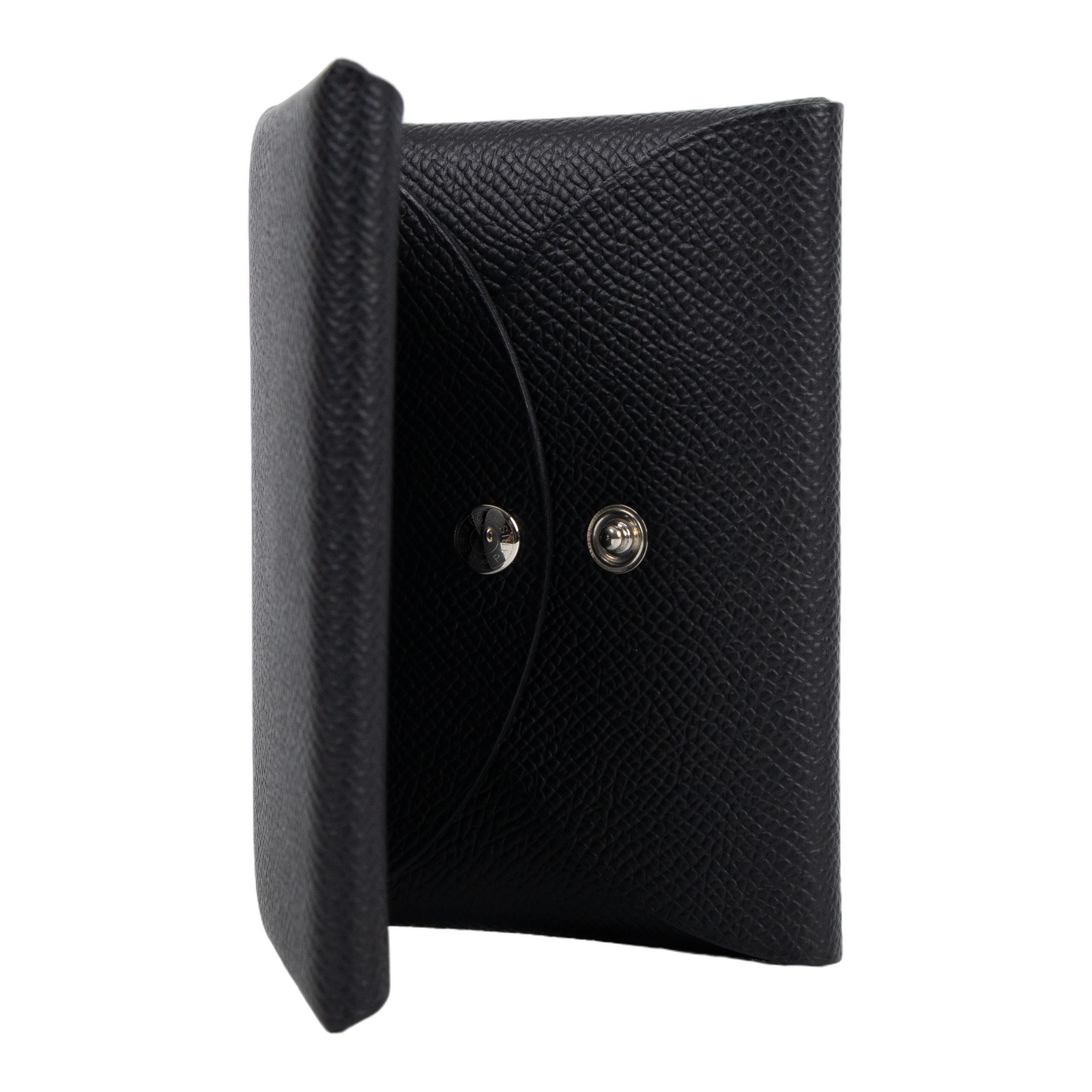 愛馬仕 Hermes Calvi Duo 卡包 黑色 銀色五金 H083035CK89 /W刻 黑CALVI DUO 原廠盒子/購買證明
