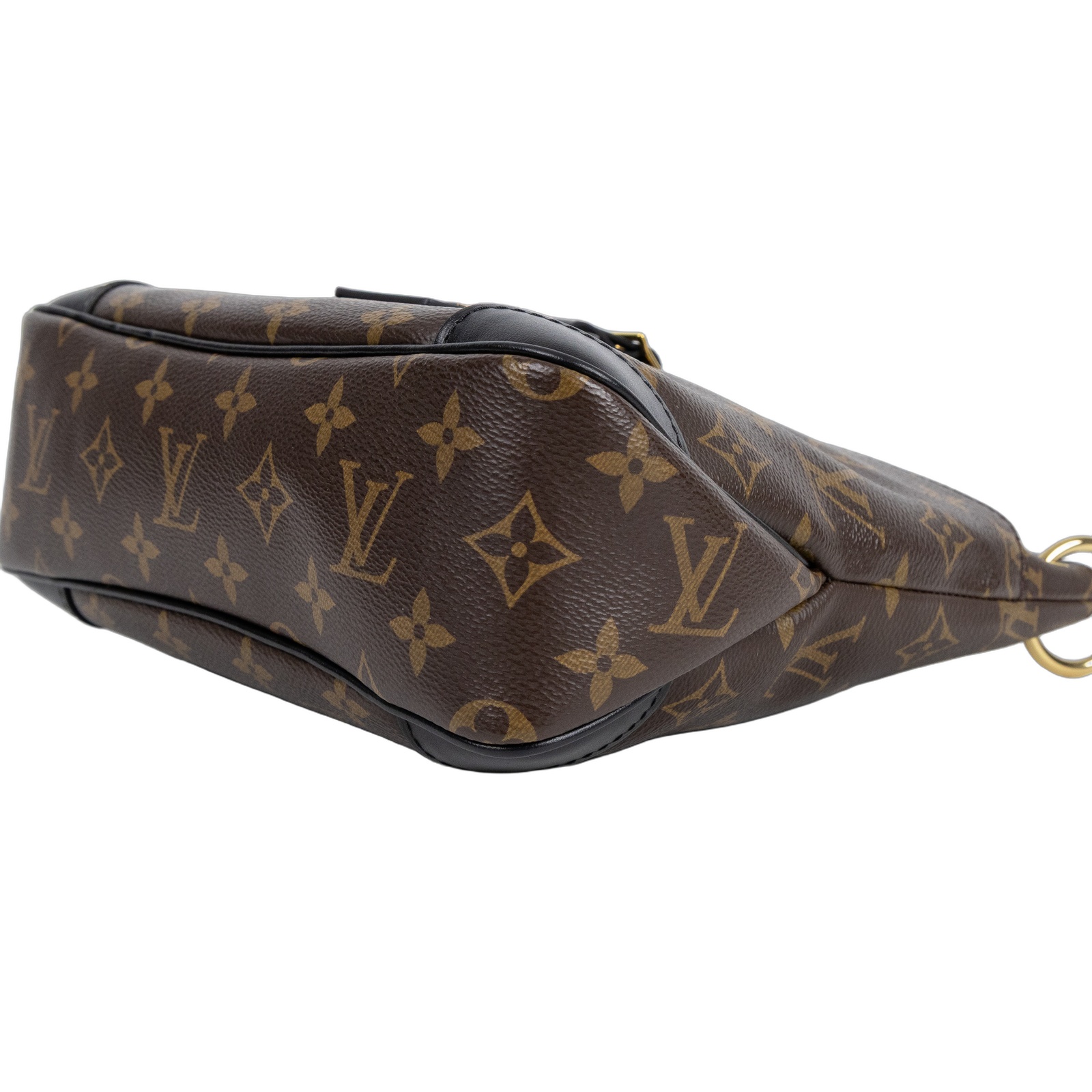 路易威登 LOUIS VUITTON Odéon PM 經典原花 黑色皮革 拉鍊 肩背 斜背包 M45353 晶片款 原花ODÉON PM 背帶
