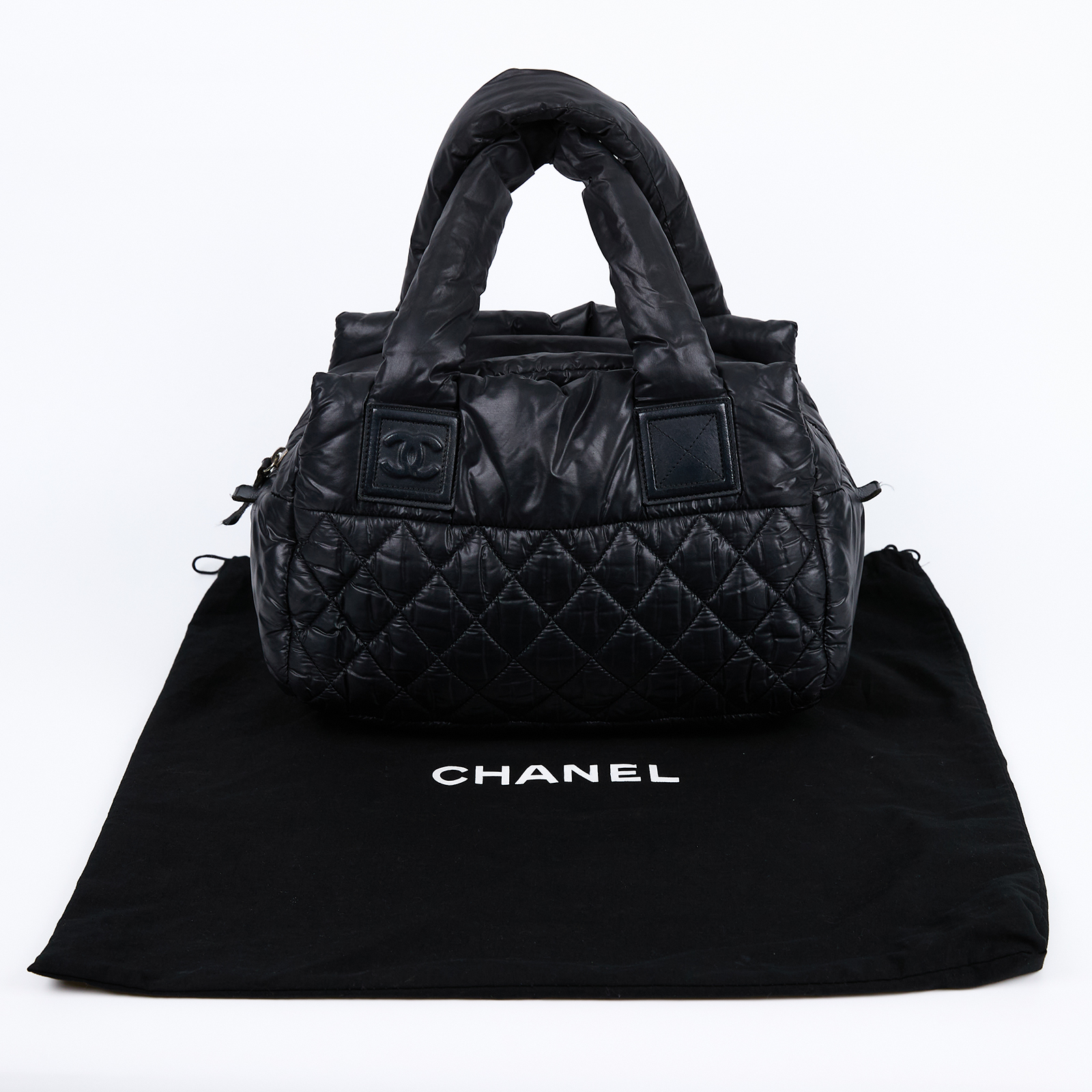香奈兒 CHANEL Coco Cocoon Tote 尼龍 手提包 空氣包 A48619 15開黑尼龍COCOON 手提包 防塵袋