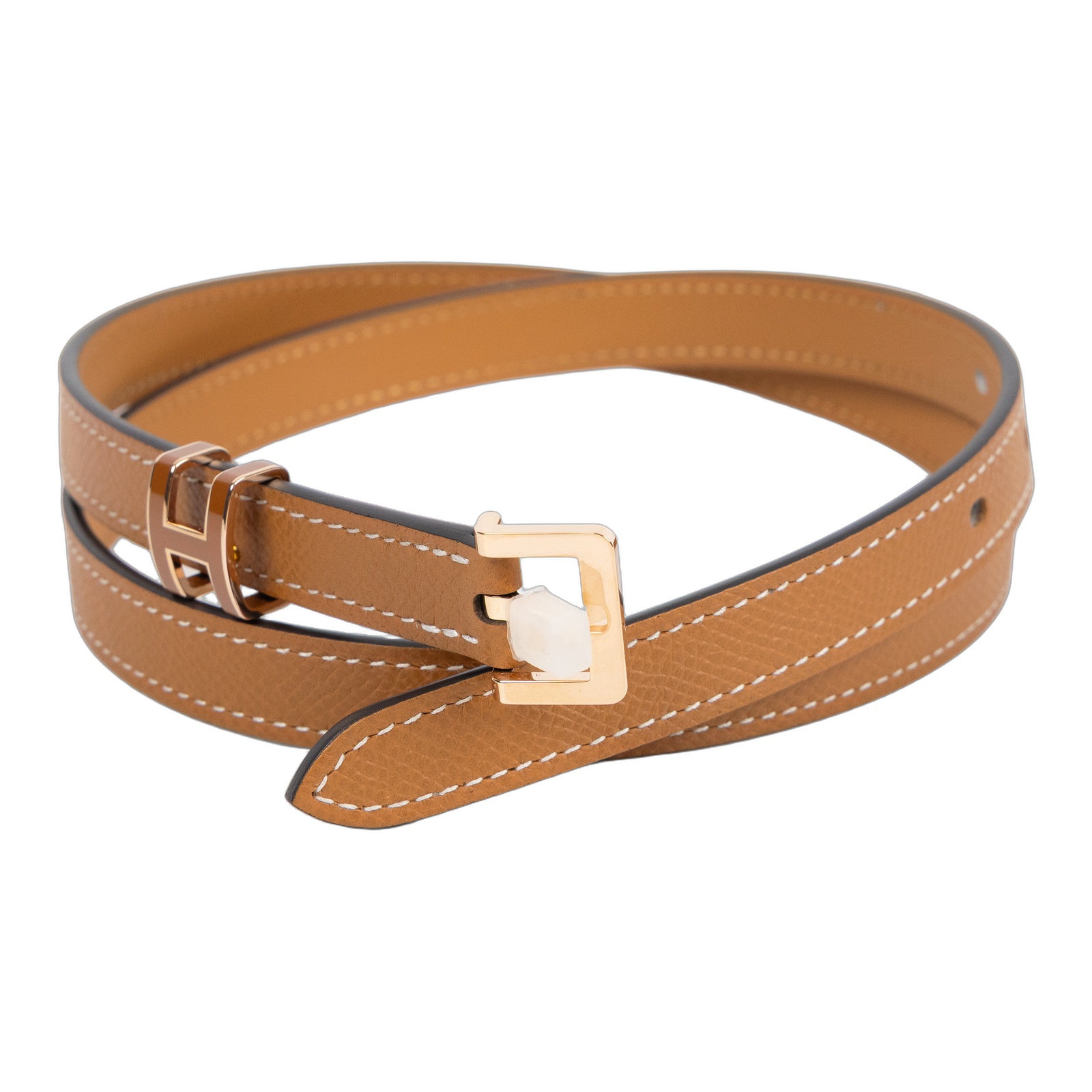 愛馬仕 Hermes Pop H 15 腰帶 金棕色 金色扣 H081087CD37075 /FI1224/K UY 011 TM  原廠盒子/防塵袋2