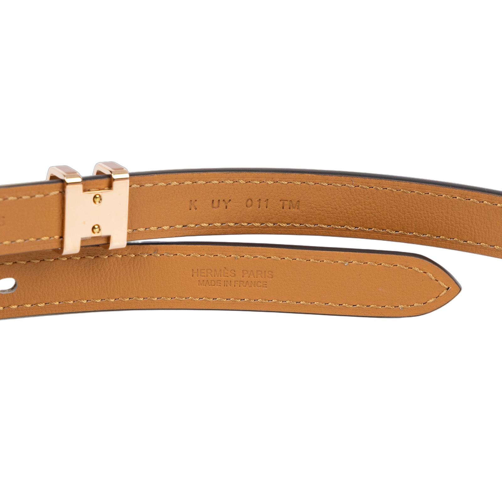 愛馬仕 Hermes Pop H 15 腰帶 金棕色 金色扣 H081087CD37075 /FI1224/K UY 011 TM  原廠盒子/防塵袋2