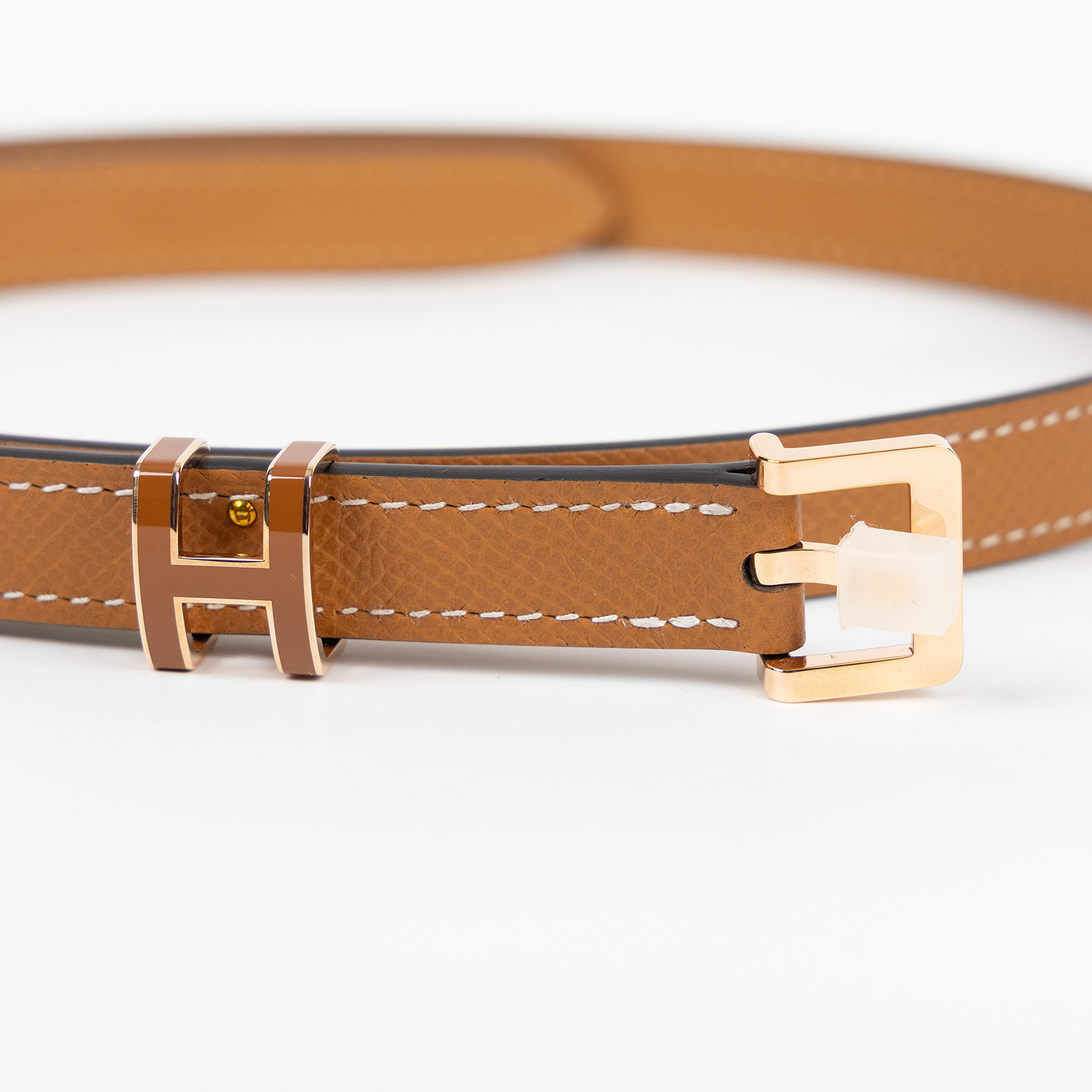 愛馬仕 Hermes Pop H 15 腰帶 金棕色 金色扣 H081087CD37075 /FI1224/K UY 011 TM  原廠盒子/防塵袋2