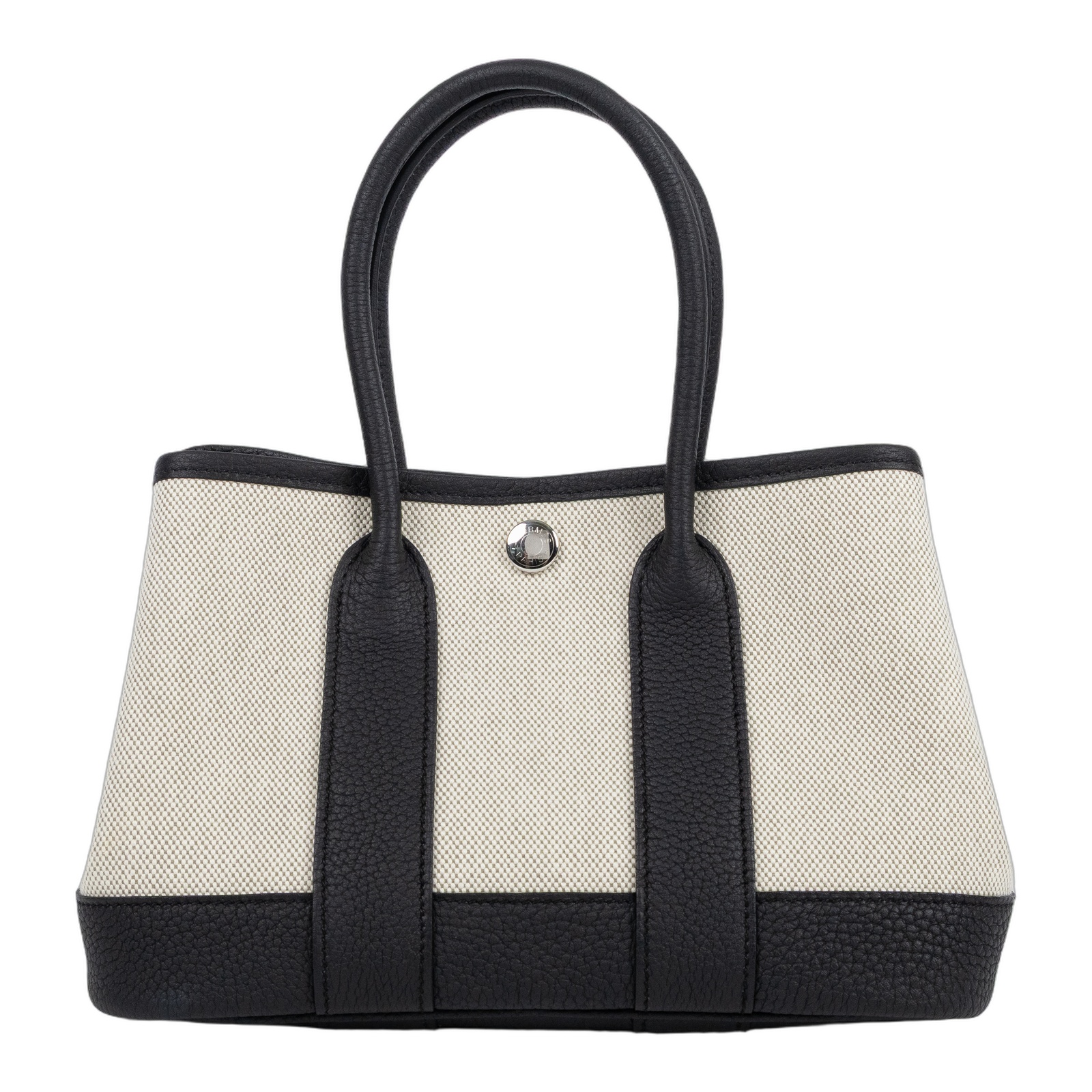 愛馬仕 Hermes Neo Garden Party 花園派對包 23 銀色五金 Ecru Amande Noir H086418CKAL /  原廠盒子/防塵袋/台灣購買證明