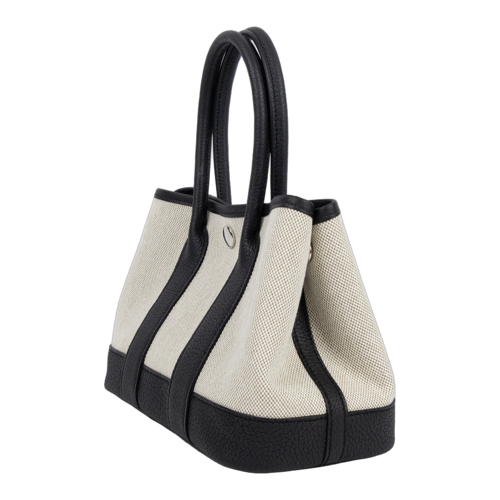 愛馬仕 Hermes Neo Garden Party 花園派對包 23 銀色五金 Ecru Amande Noir H086418CKAL /  原廠盒子/防塵袋/台灣購買證明