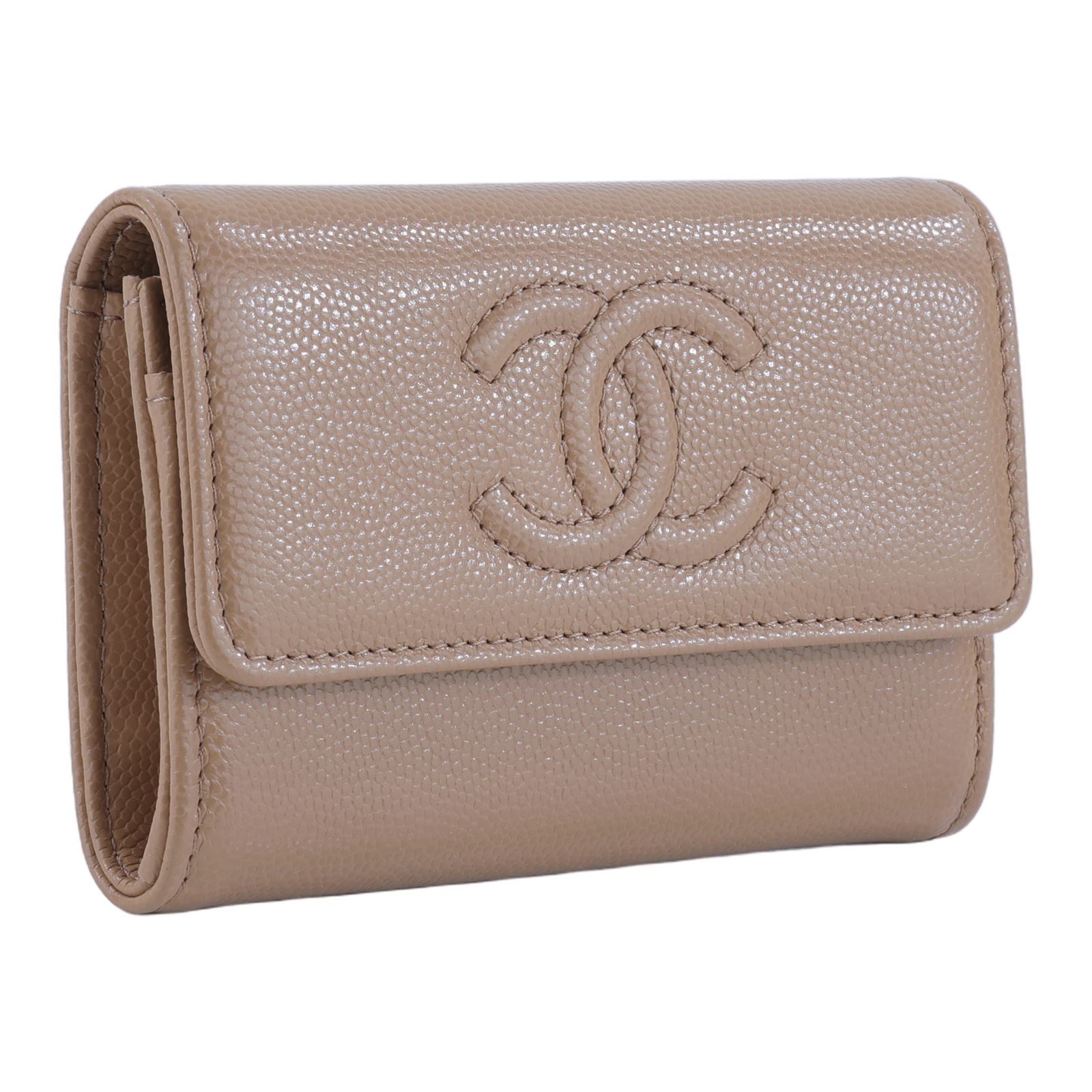 香奈兒 CHANEL CC LOGO 零錢包 卡包  晶片款 奶茶荔枝卡包 無附屬品