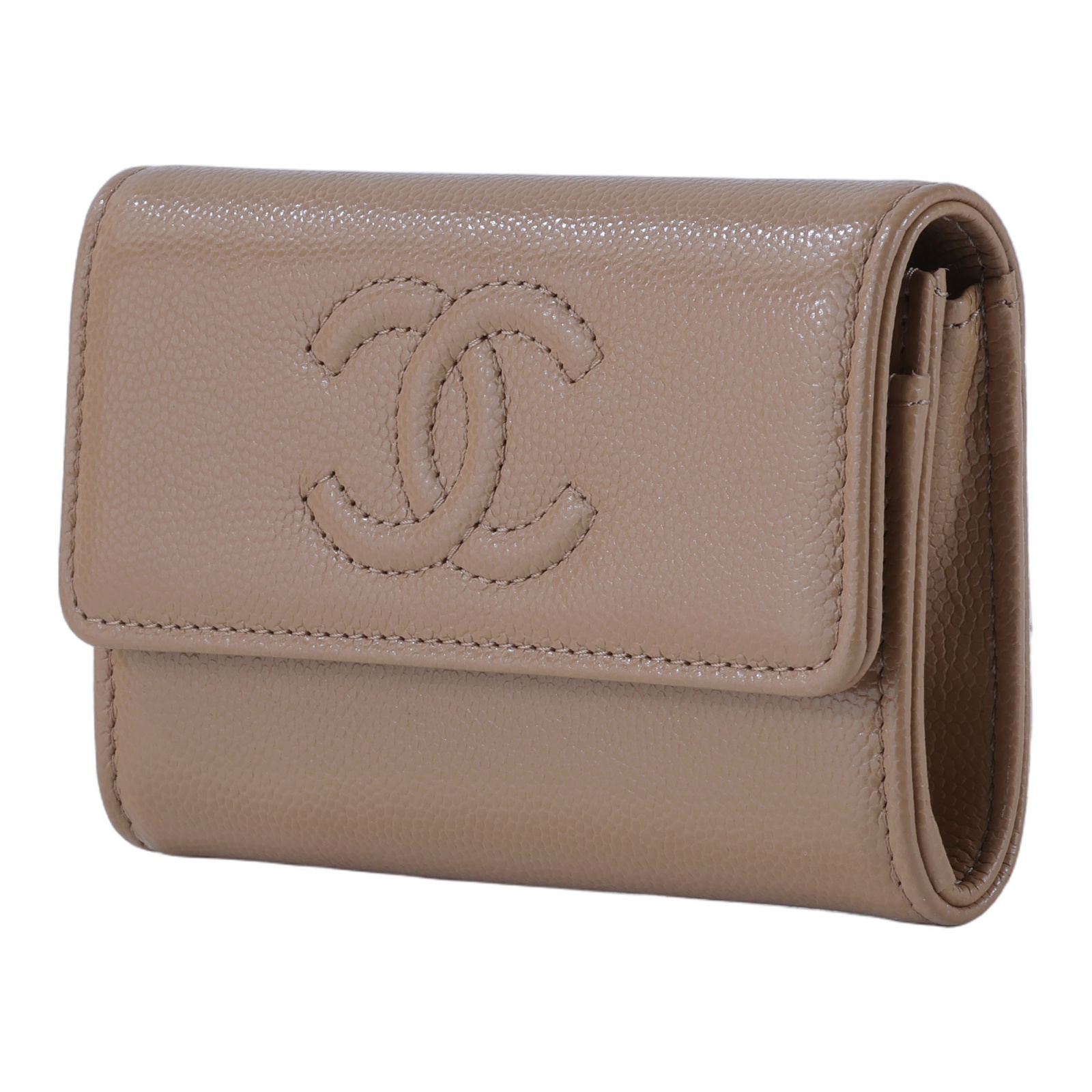 香奈兒 CHANEL CC LOGO 零錢包 卡包  晶片款 奶茶荔枝卡包 無附屬品