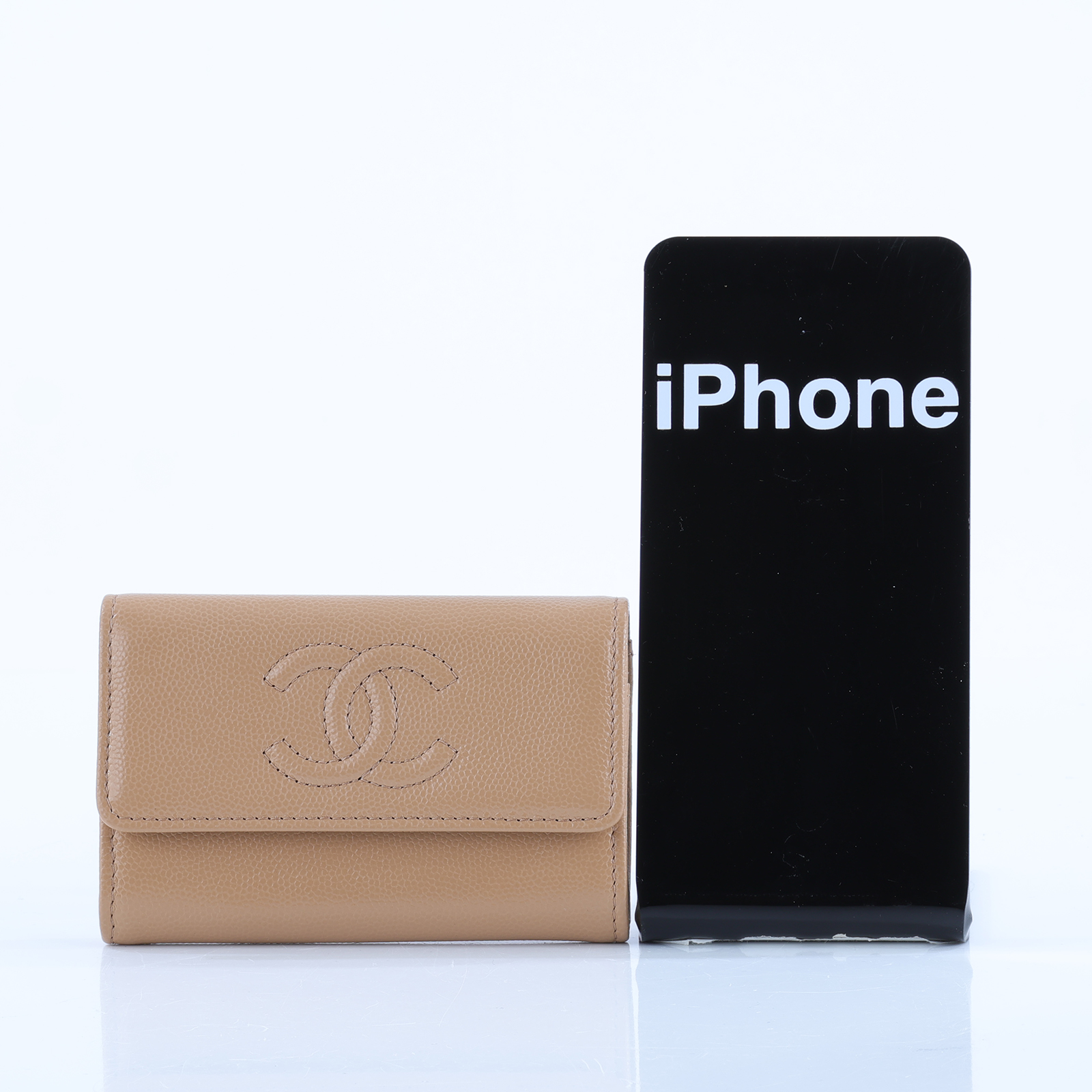 香奈兒 CHANEL CC LOGO 零錢包 卡包  晶片款 奶茶荔枝卡包 無附屬品