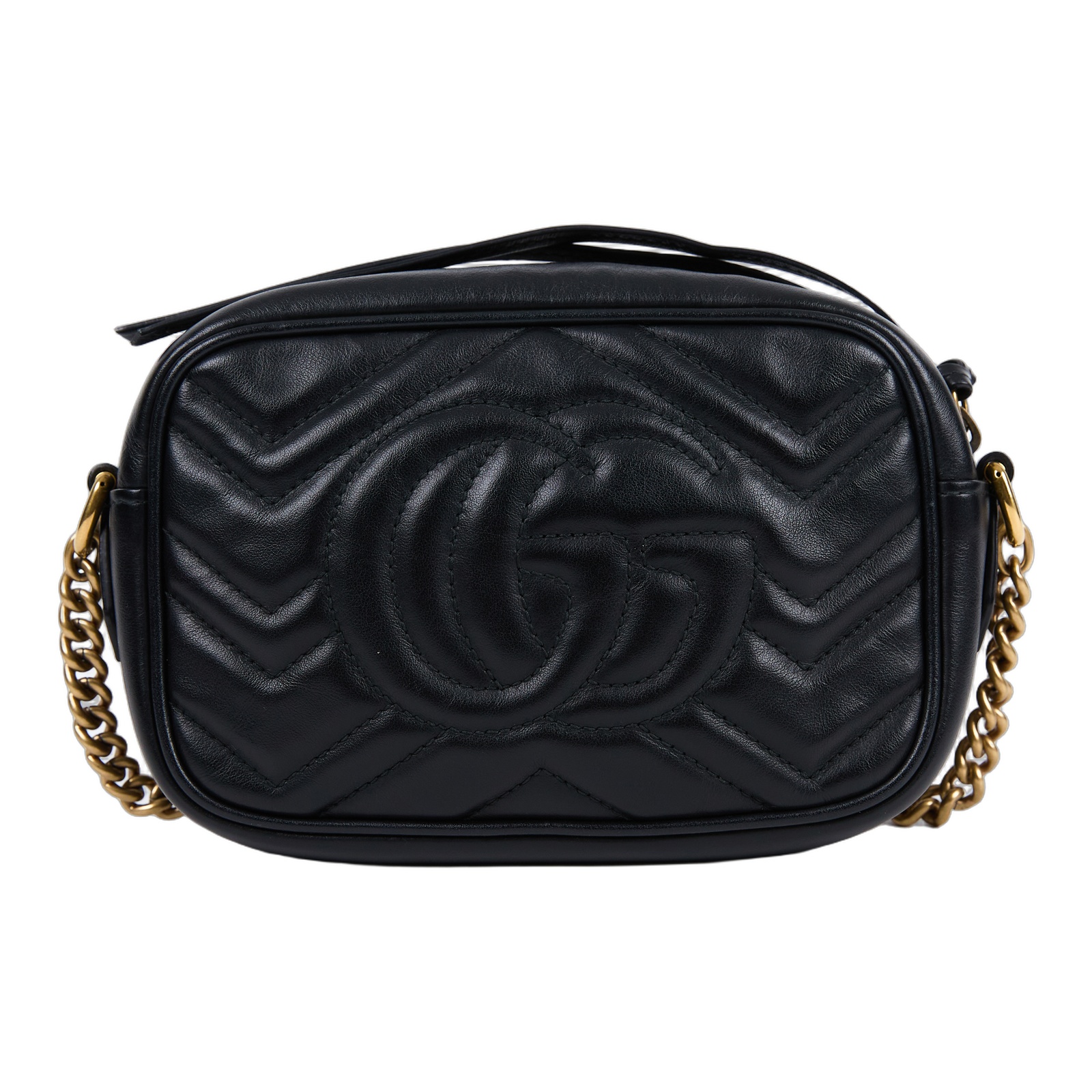 古馳 GUCCI Marmont 迷你袋 金色五金 448065 DTD1T 黑金GG Marmont 相機包 MINI 無附屬品