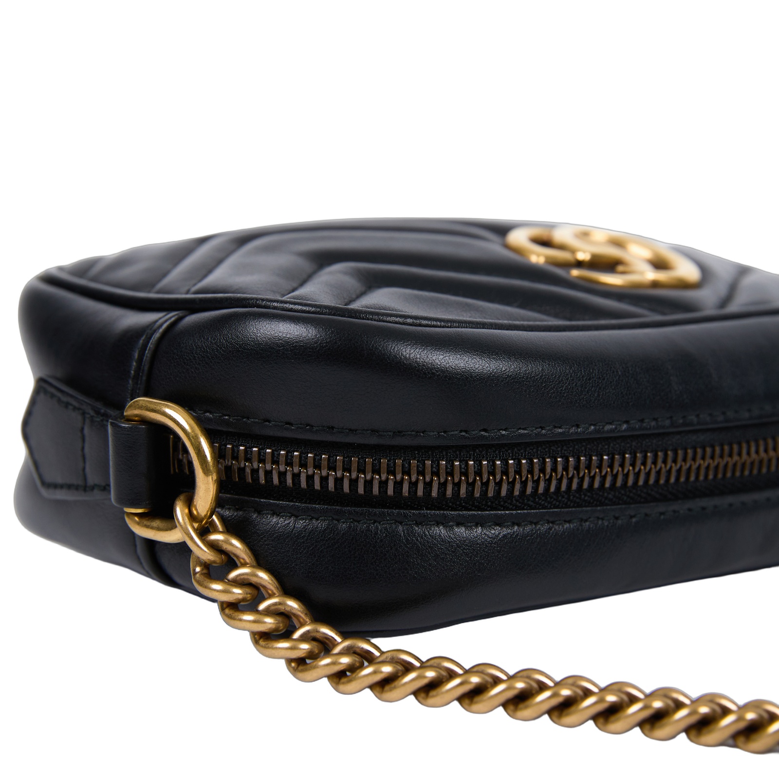 古馳 GUCCI Marmont 迷你袋 金色五金 448065 DTD1T 黑金GG Marmont 相機包 MINI 無附屬品