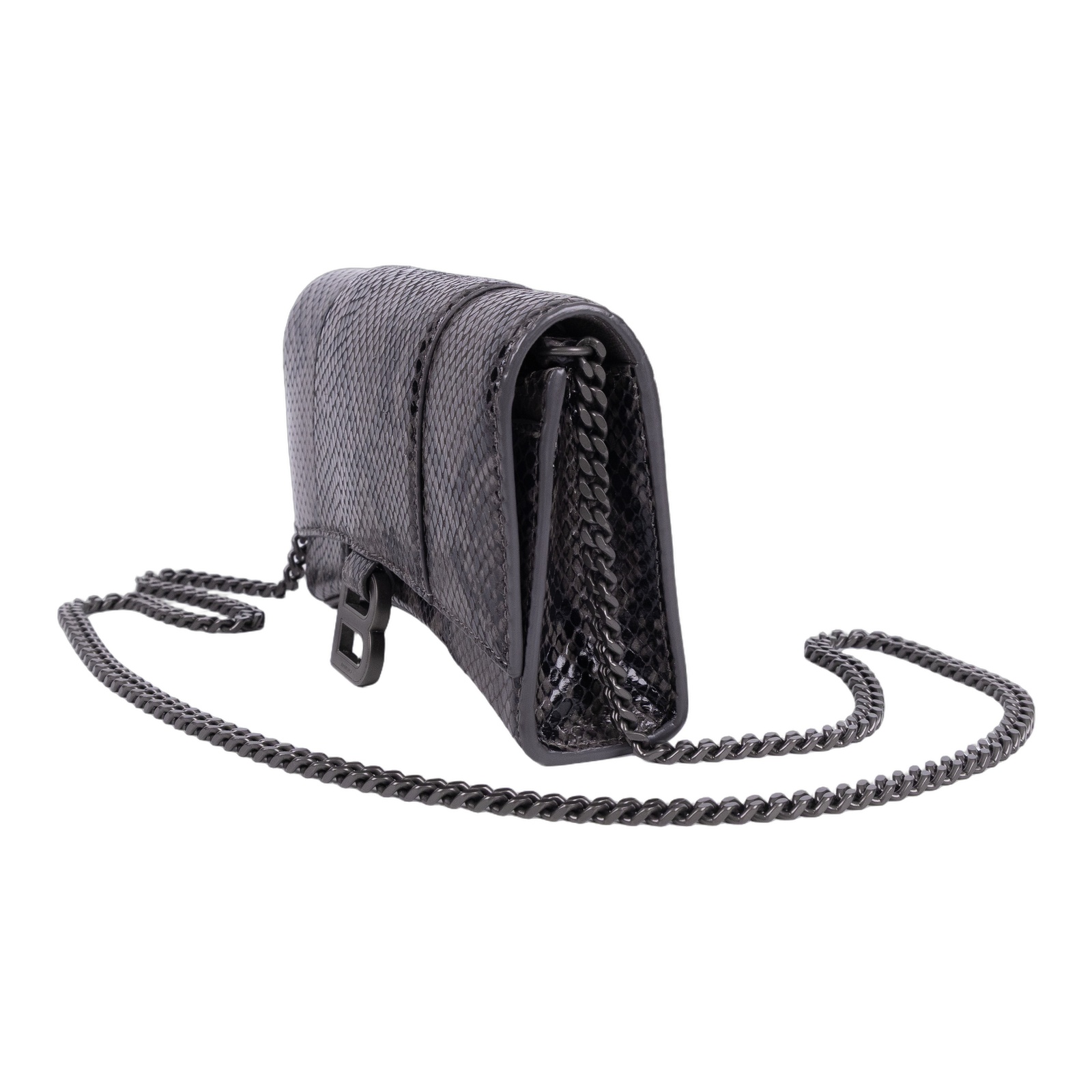 巴黎世家 BALENCIAGA Hourglass Wallet On Chain 沙漏包 65605013B45 灰蛇紋HOURGLASS WOC 購買證明