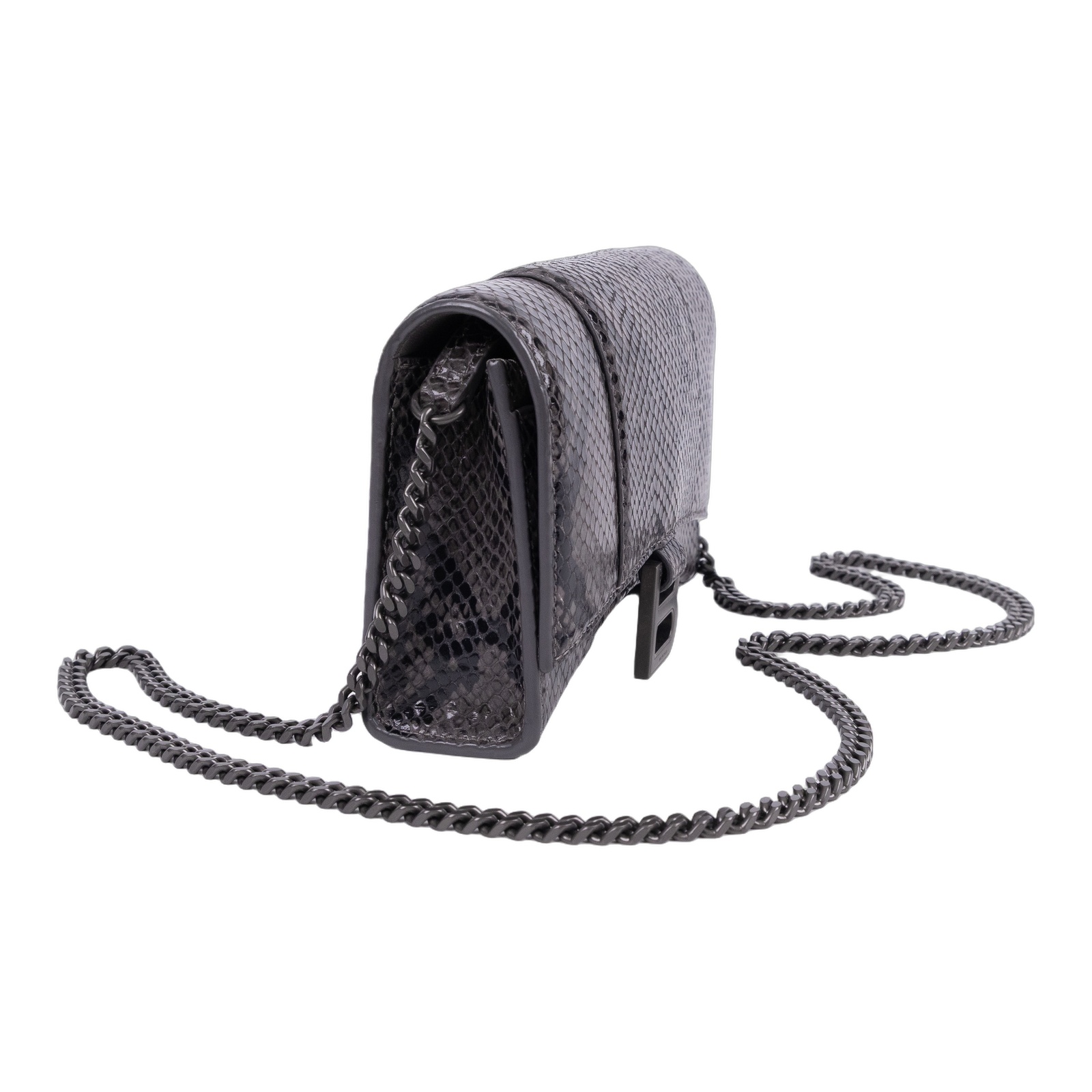巴黎世家 BALENCIAGA Hourglass Wallet On Chain 沙漏包 65605013B45 灰蛇紋HOURGLASS WOC 購買證明