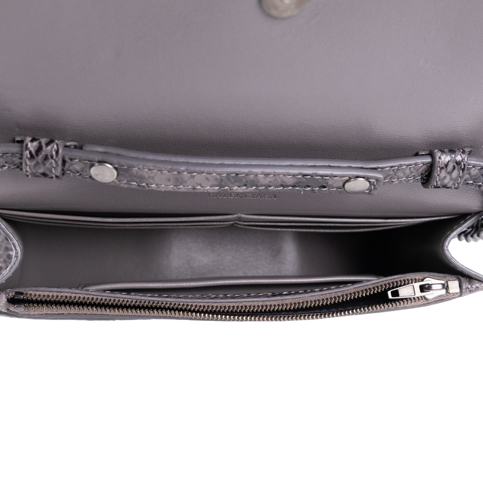 巴黎世家 BALENCIAGA Hourglass Wallet On Chain 沙漏包 65605013B45 灰蛇紋HOURGLASS WOC 購買證明