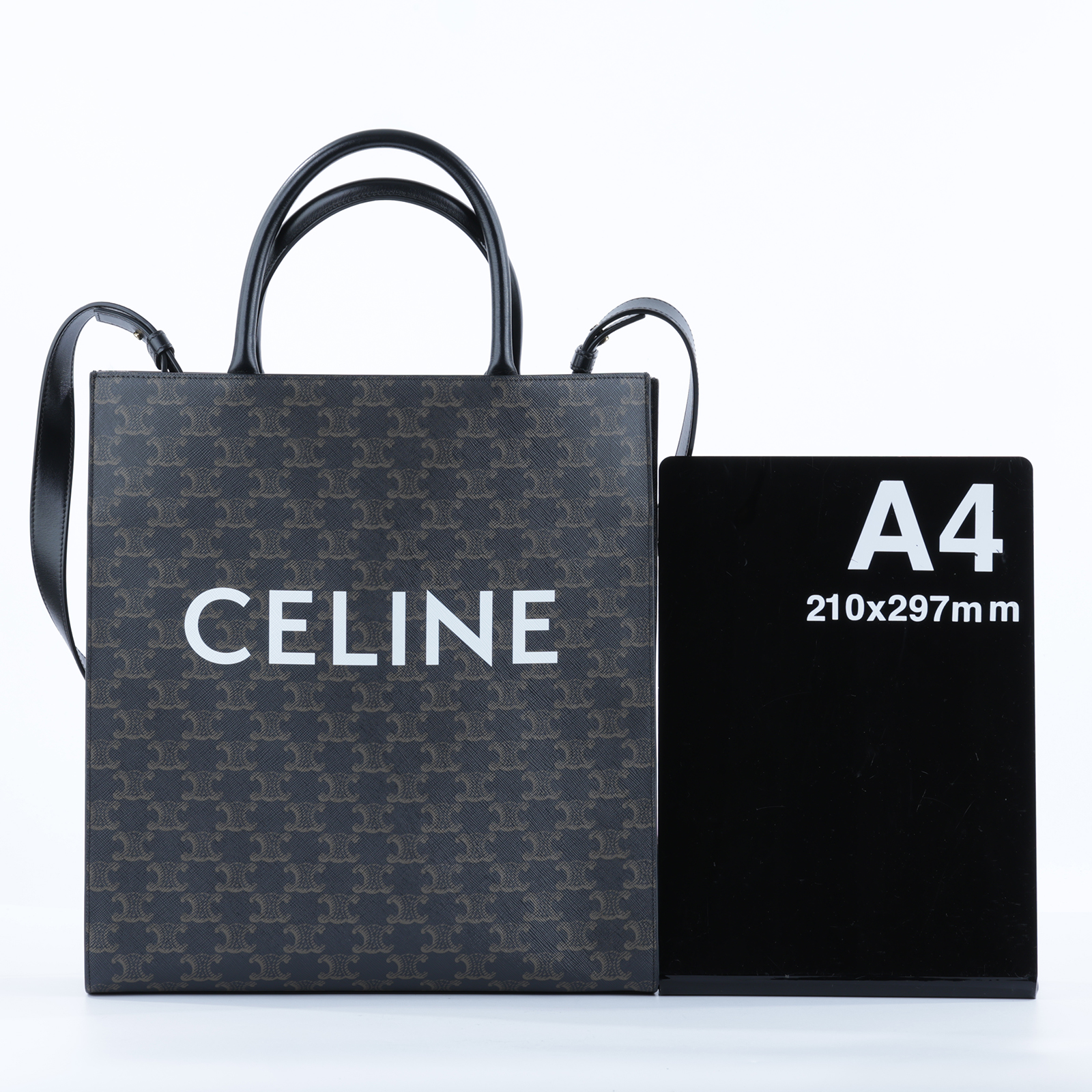 思琳 CELINE Triomphe帆布 中型 直式 Cabas 肩背 手提包 194432CIM  防塵袋/背帶/台灣購買證明