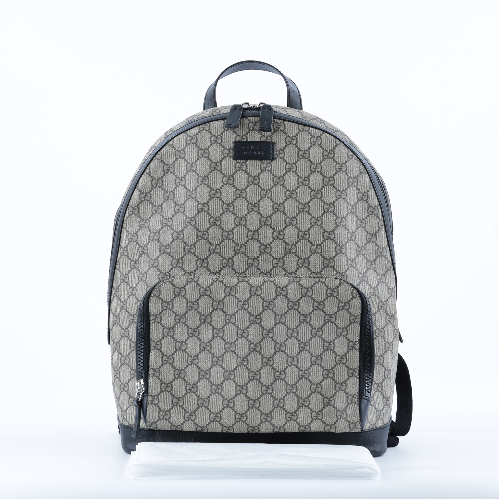 古馳 GUCCI GG Supreme 後背包 雙肩包 406370 KLQAX 黑棕GG後背包 無附屬品