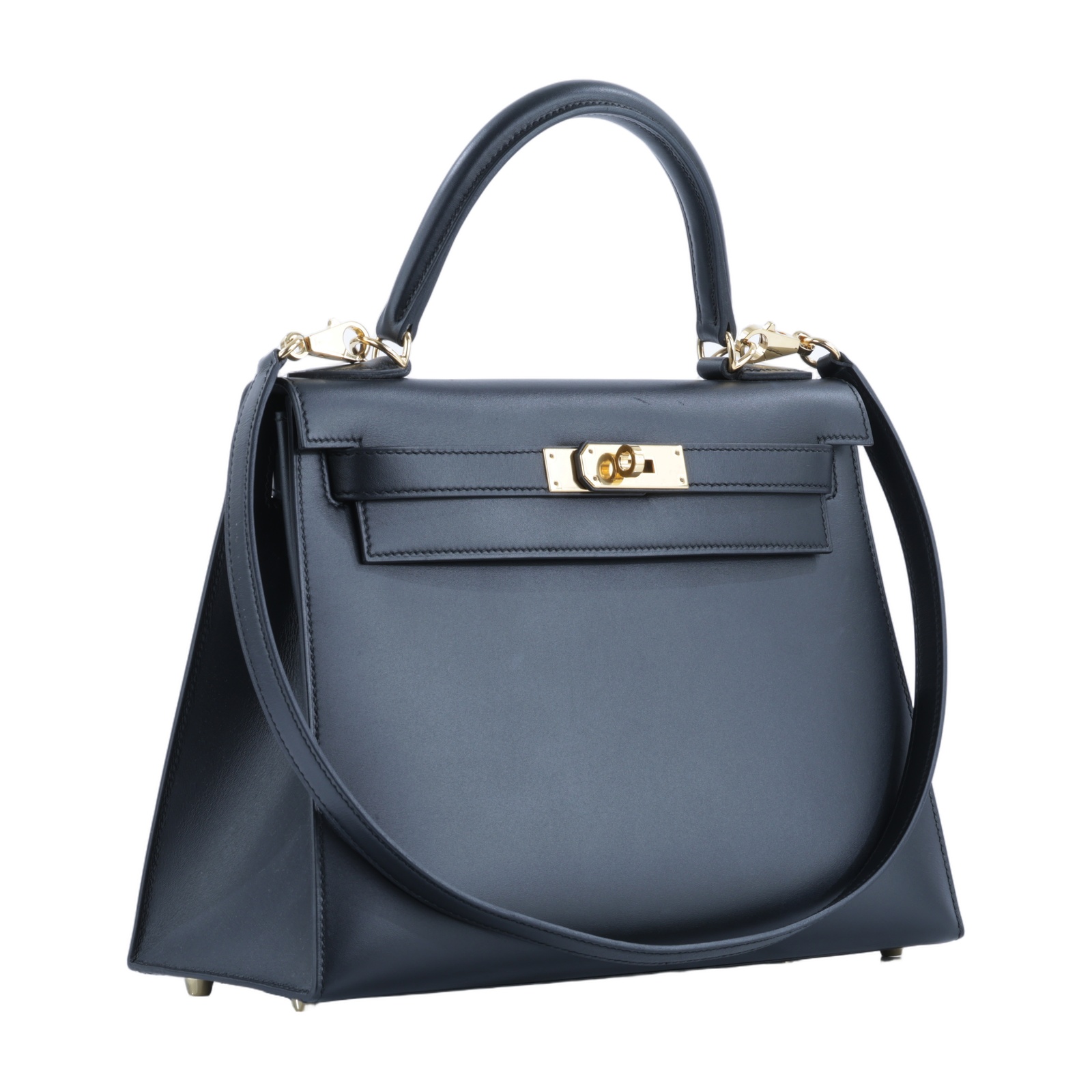 愛馬仕 Hermes Kelly Bag 凱莉包 28 金色五金 黑色 H073675CC89 /C刻  原廠盒子/防塵袋/背帶/鎖組/吊牌/購買證明