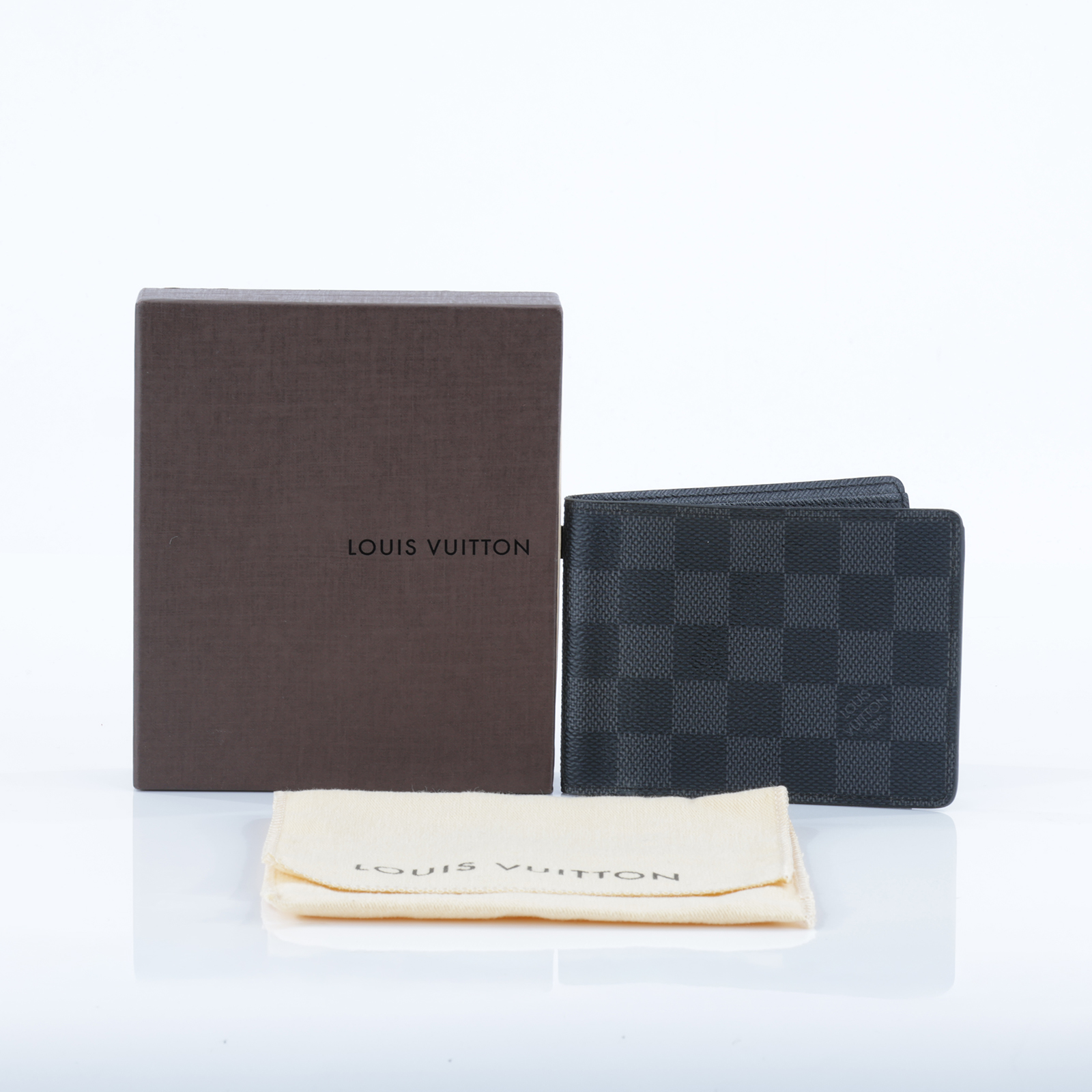 路易威登 LOUIS VUITTON Multiple 棋盤格 錢包 短夾 N62663 黑棋盤格短夾 原廠盒子/防塵袋