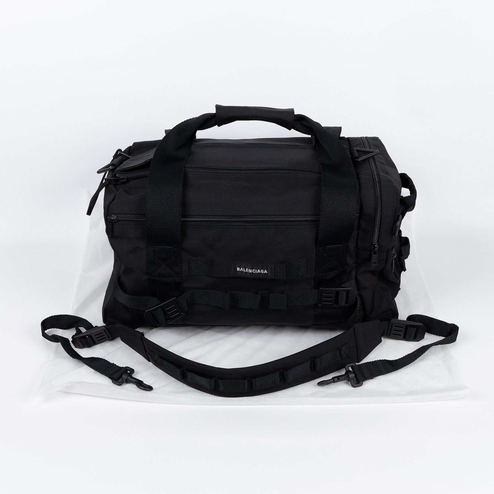 巴黎世家 BALENCIAGA ARMY DUFFLE 旅行袋 手提包 肩背包 715862 黑ARMY DUFFLE旅行袋 背帶