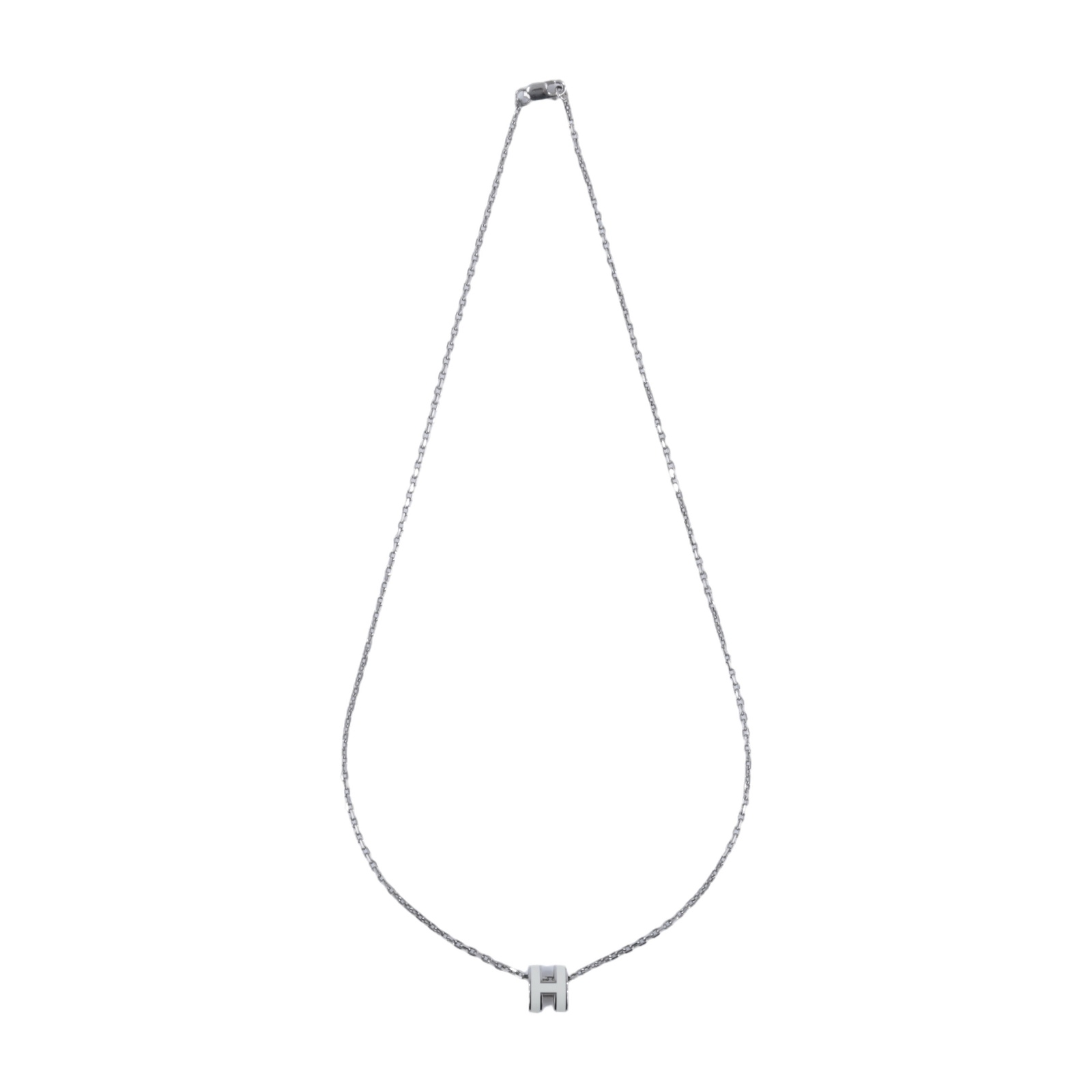 愛馬仕 Hermes Mini Pop H 墜飾 白色 H147992FP49 ST0295 白MINI POP H項鍊 無附屬品