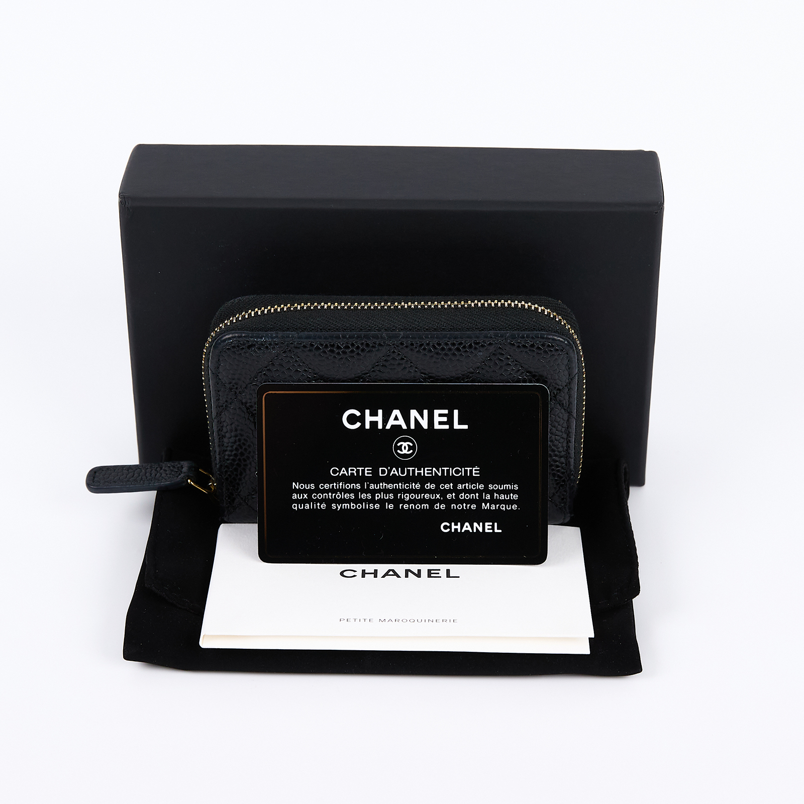 香奈兒 CHANEL 經典 拉鏈 零錢包 錢包 卡夾 AP0216 31開黑金荔枝拉鍊卡包 原廠盒子/防塵袋/保證卡