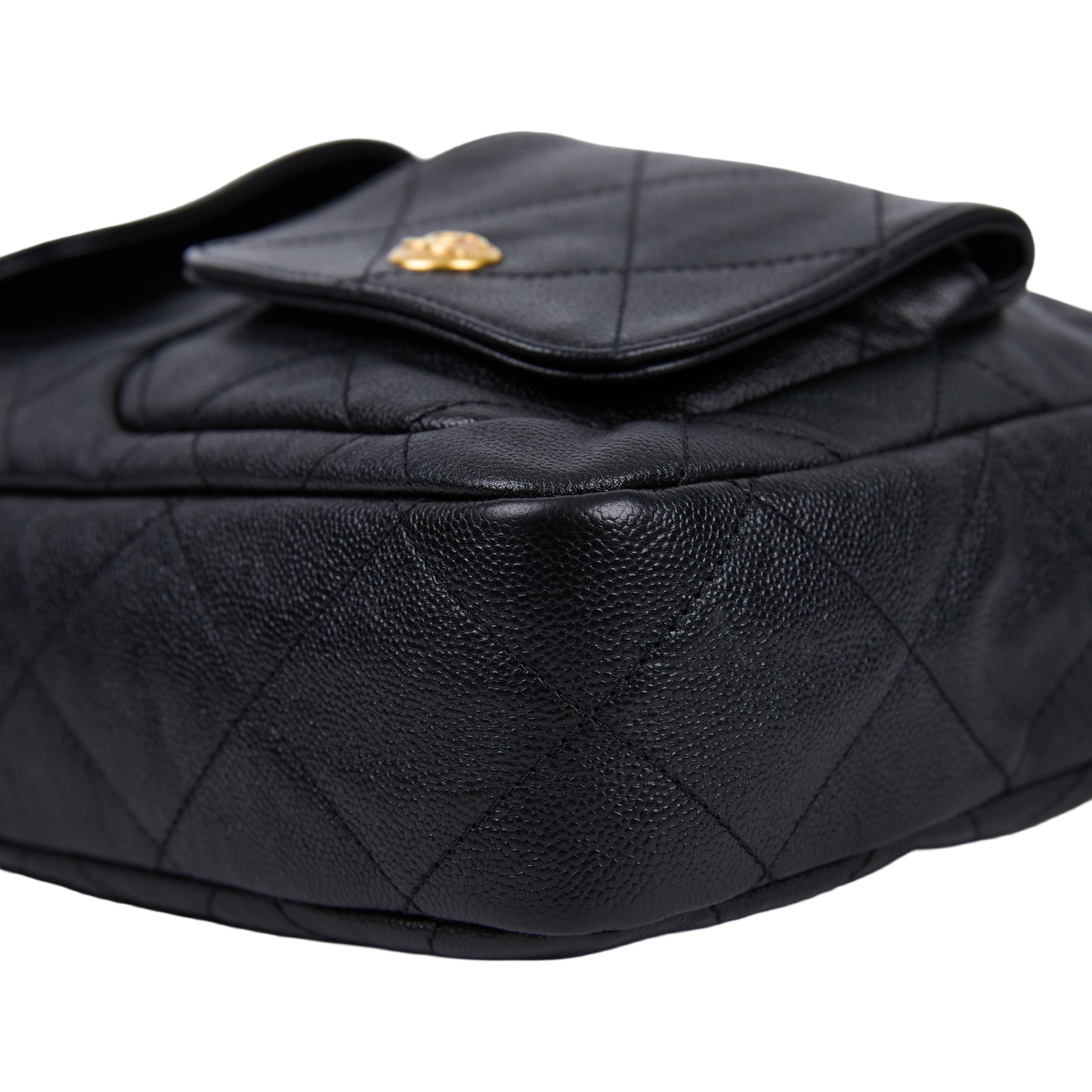 香奈兒 CHANEL Hobo 肩背包 AS5384 晶片款 黑金荔枝HOBO嬉皮包 防塵袋
