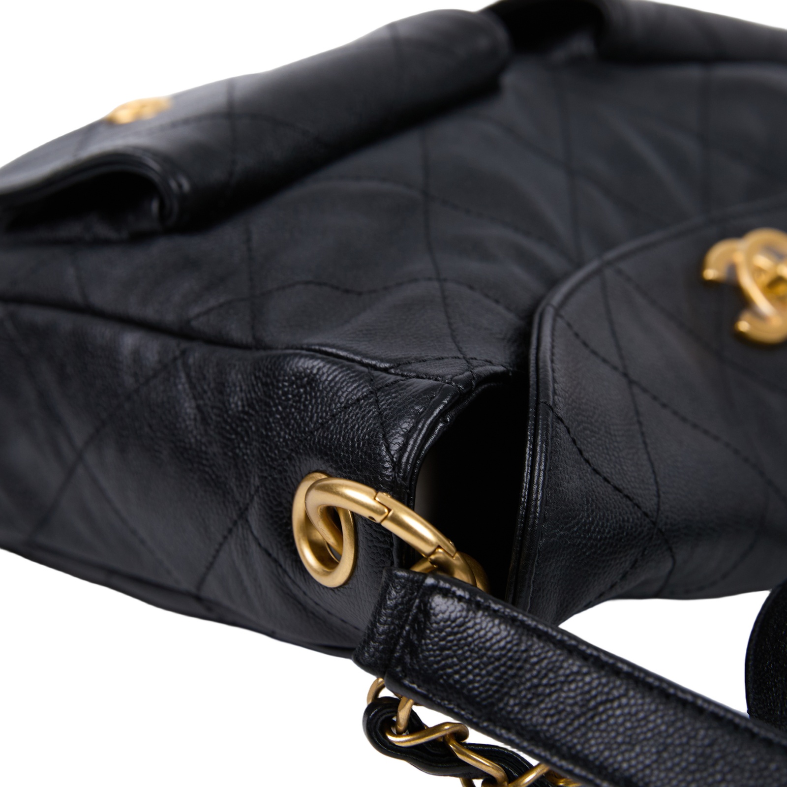 香奈兒 CHANEL Hobo 肩背包 AS5384 晶片款 黑金荔枝HOBO嬉皮包 防塵袋