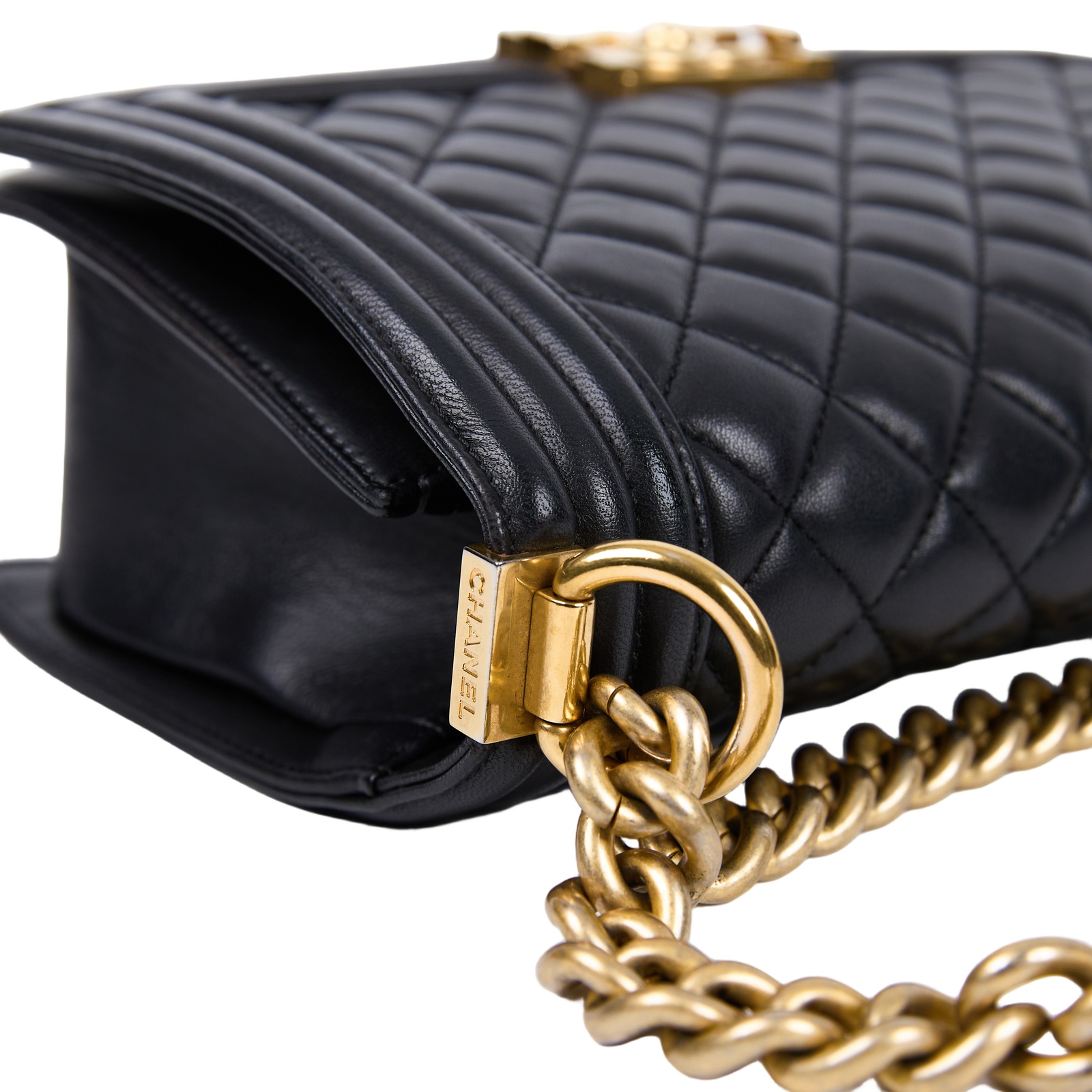 香奈兒 CHANEL Boy 25 口蓋包 A67086 黑金羊BOY25 無附屬品