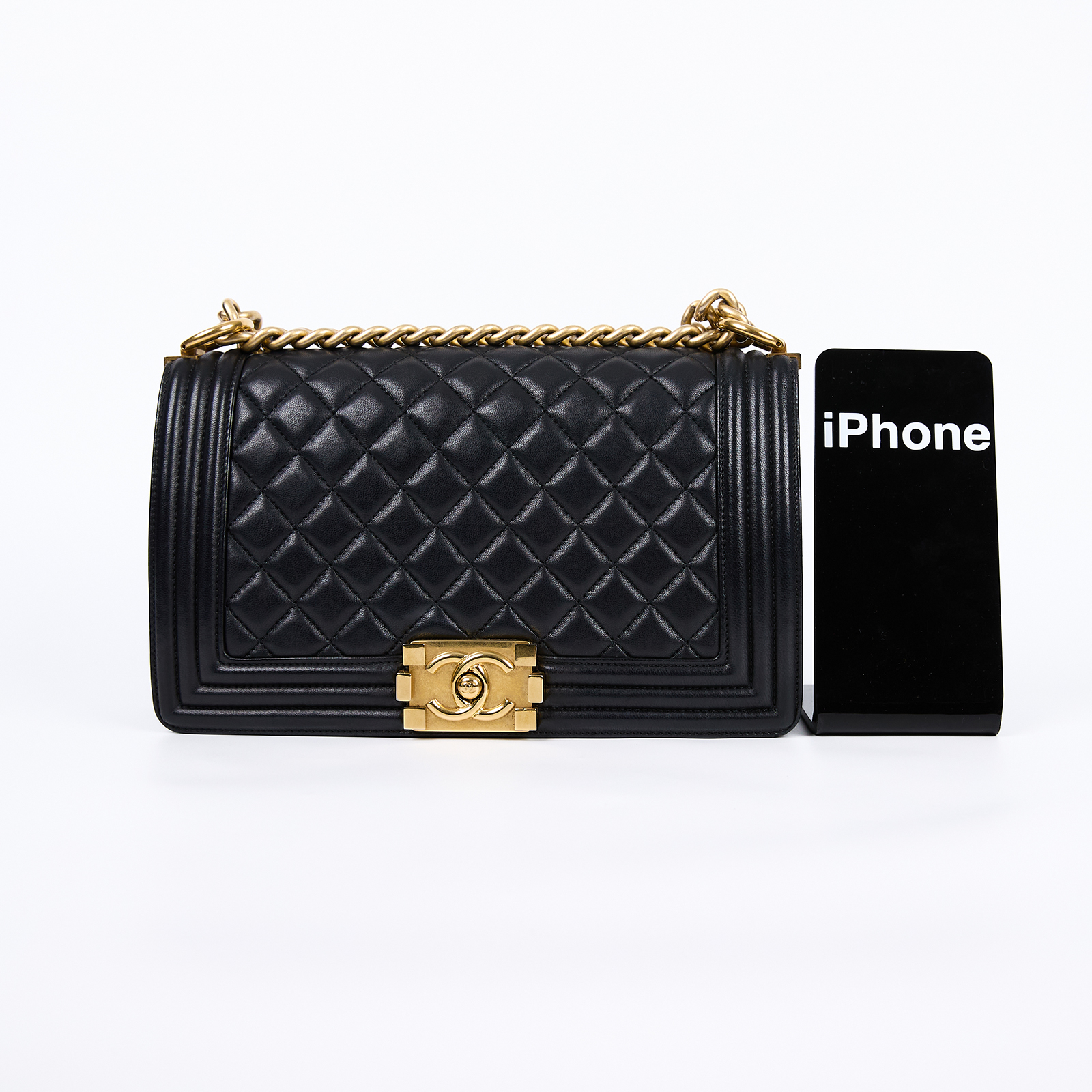 香奈兒 CHANEL Boy 25 口蓋包 A67086 黑金羊BOY25 無附屬品