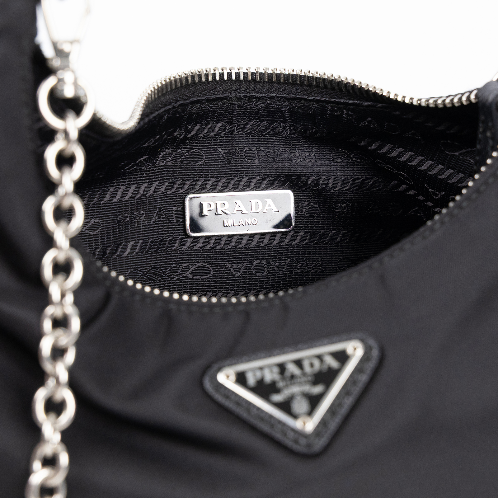 普拉達 PRADA Re-Edition 2005 Re-Nylon 手袋 1BH204_R064 黑尼龍三合一HOBO 防塵袋/零錢袋/背帶2