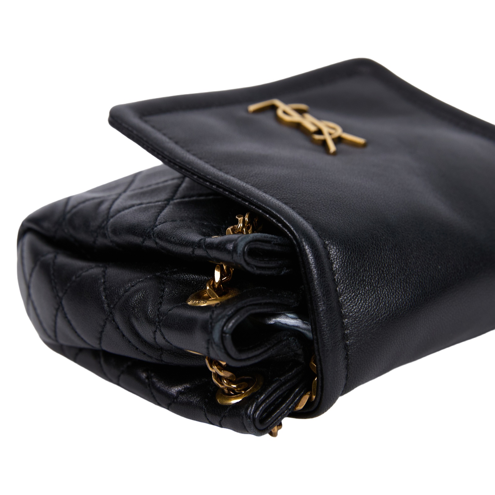 聖羅蘭 YSL SAINT LAURENT Nolia 小羊皮 迷你 手袋 肩背包 金色五金 6727381EL07  原廠盒子/防塵袋/購買證明