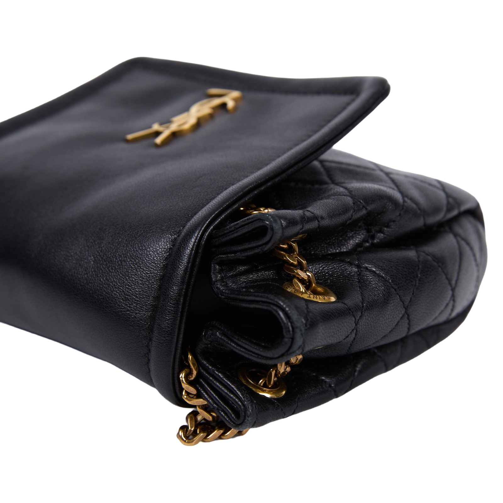 聖羅蘭 YSL SAINT LAURENT Nolia 小羊皮 迷你 手袋 肩背包 金色五金 6727381EL07  原廠盒子/防塵袋/購買證明