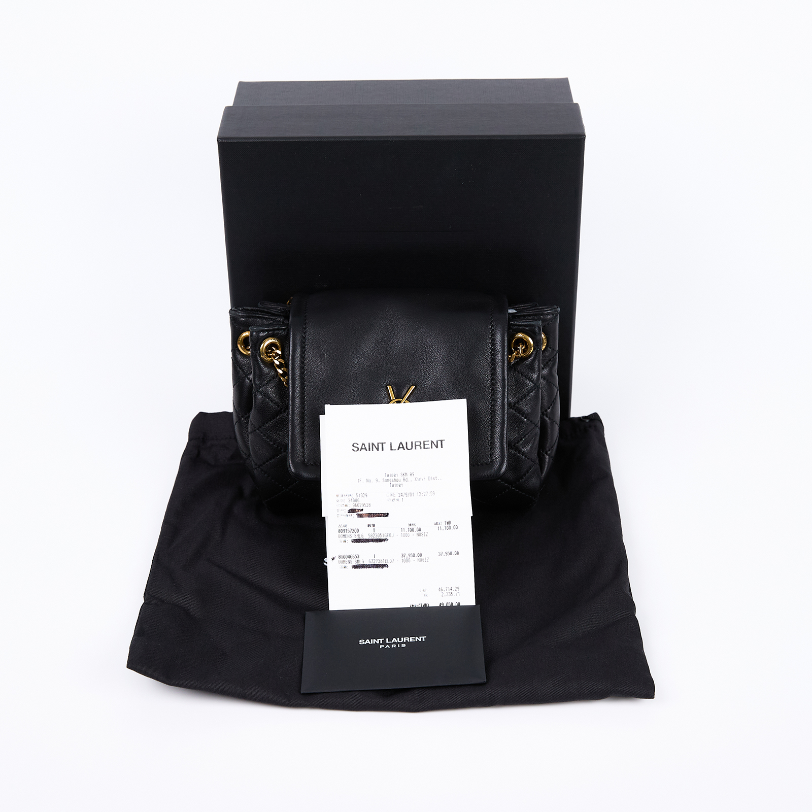 聖羅蘭 YSL SAINT LAURENT Nolia 小羊皮 迷你 手袋 肩背包 金色五金 6727381EL07  原廠盒子/防塵袋/購買證明