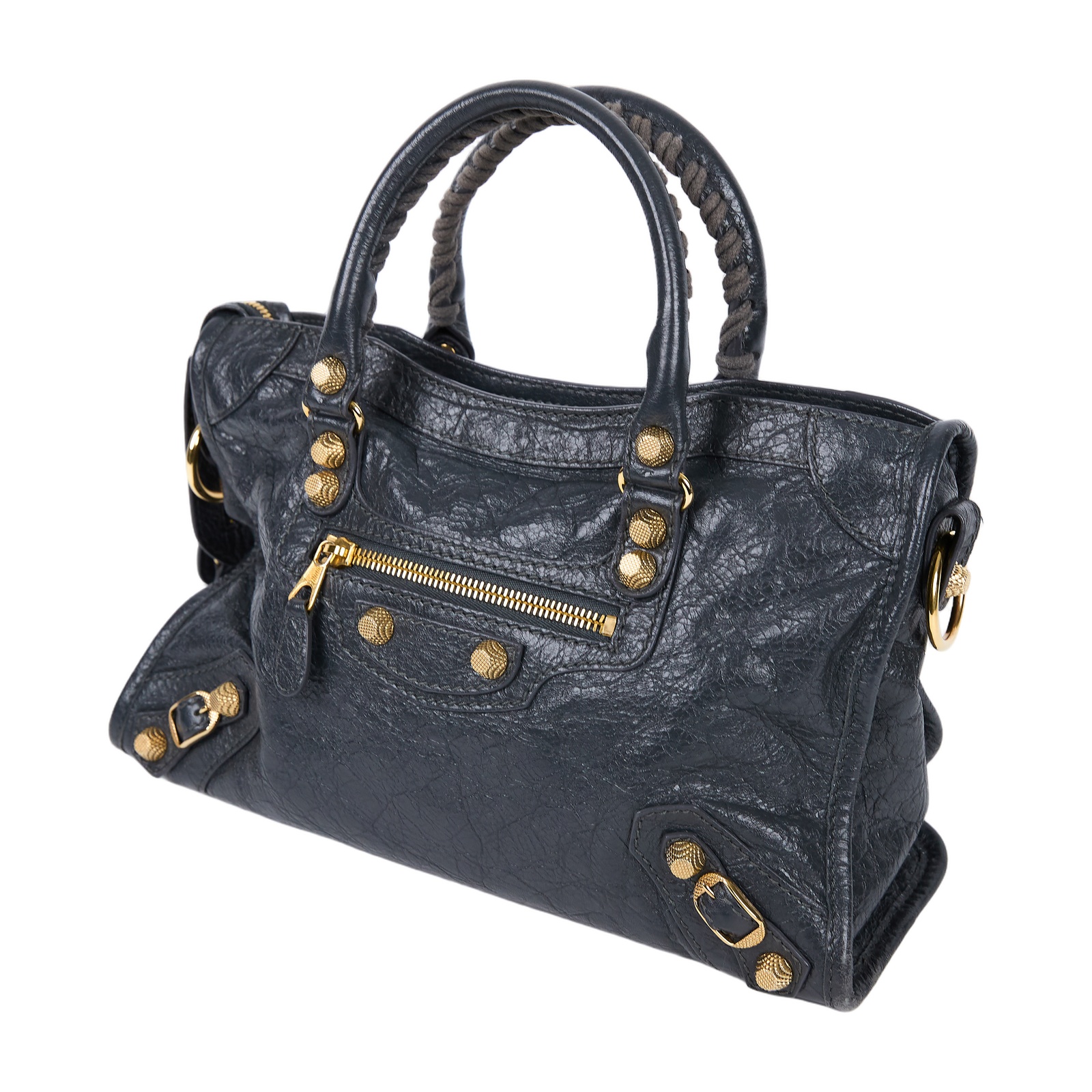 巴黎世家 BALENCIAGA Giant New City 機車包 433353D94JT 鐵灰機車包 背帶/鏡子