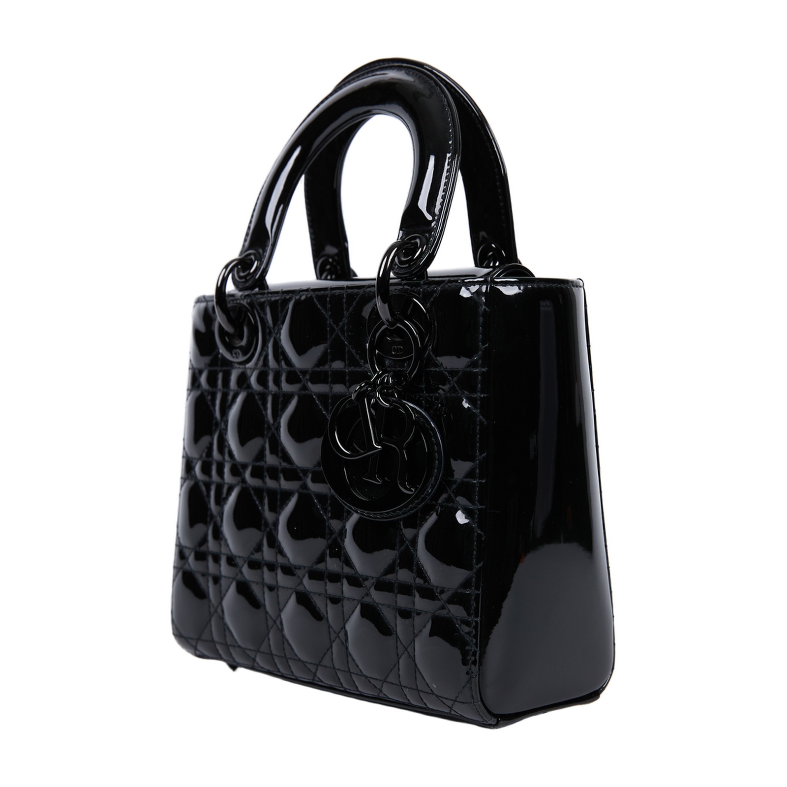迪奧 CHRISTIAN DIOR Lady Dior 小型 手提 肩背包 漆皮 M0531NWDD  原廠盒子/防塵袋/背帶/保證卡
