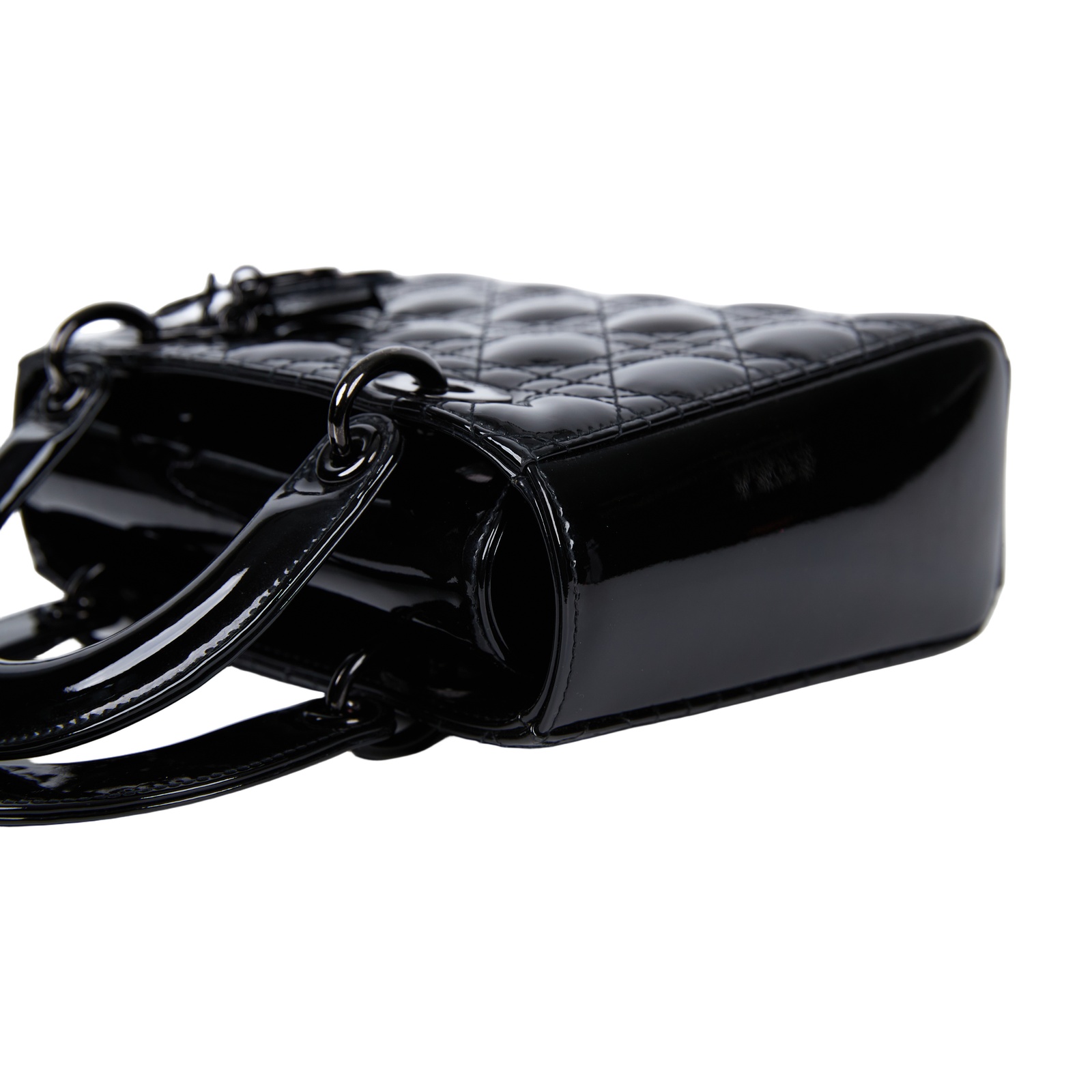 迪奧 CHRISTIAN DIOR Lady Dior 小型 手提 肩背包 漆皮 M0531NWDD  原廠盒子/防塵袋/背帶/保證卡