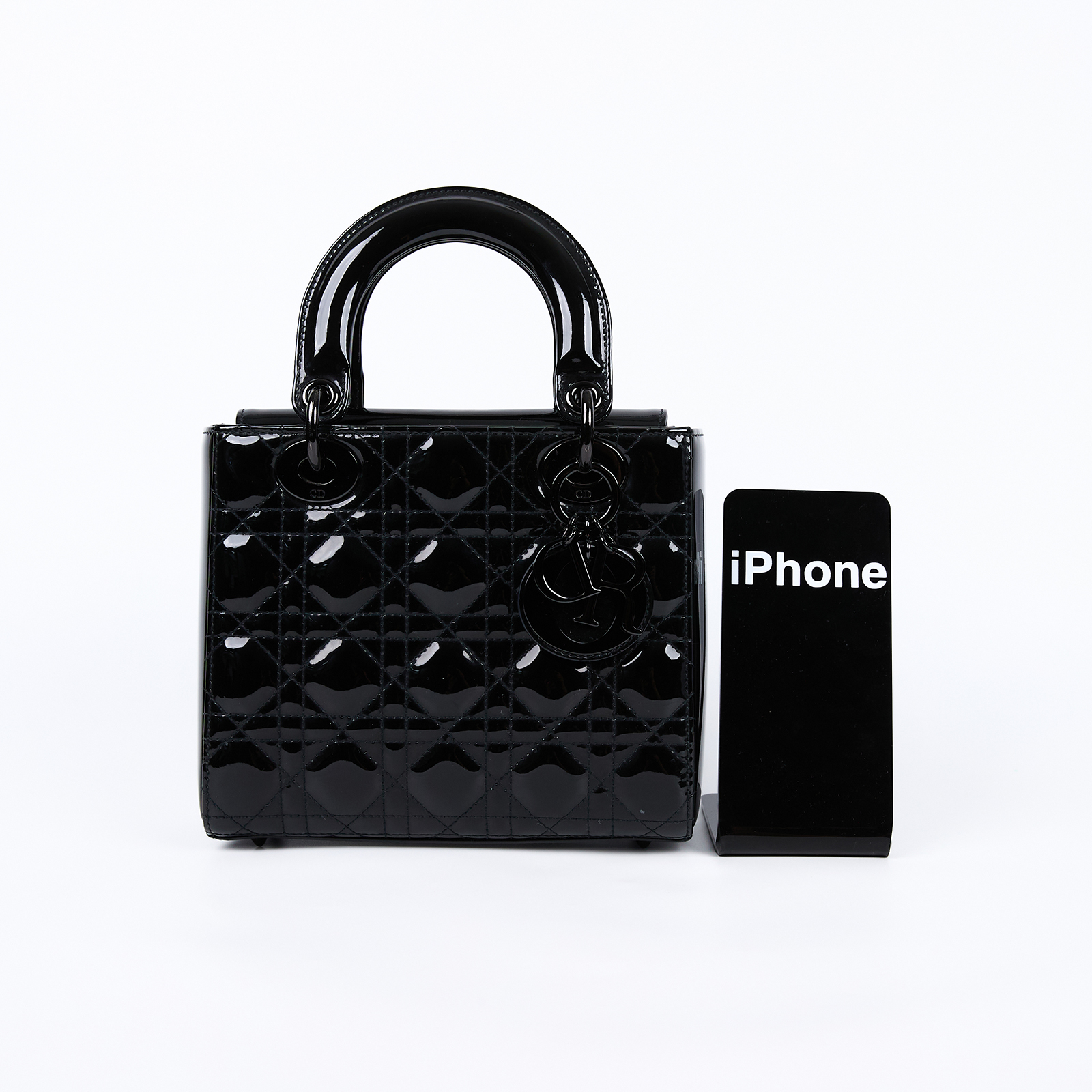 迪奧 CHRISTIAN DIOR Lady Dior 小型 手提 肩背包 漆皮 M0531NWDD  原廠盒子/防塵袋/背帶/保證卡