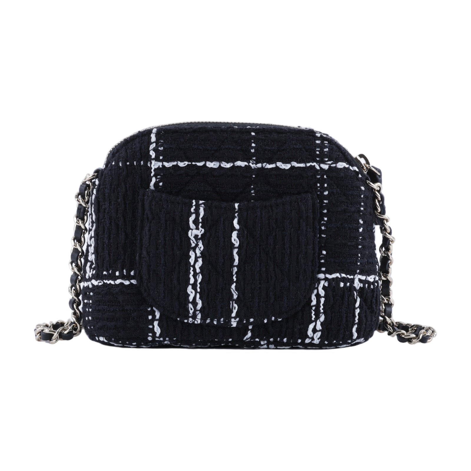 香奈兒 CHANEL 迷你 斜背包  黑毛呢貝殼包 無附屬品