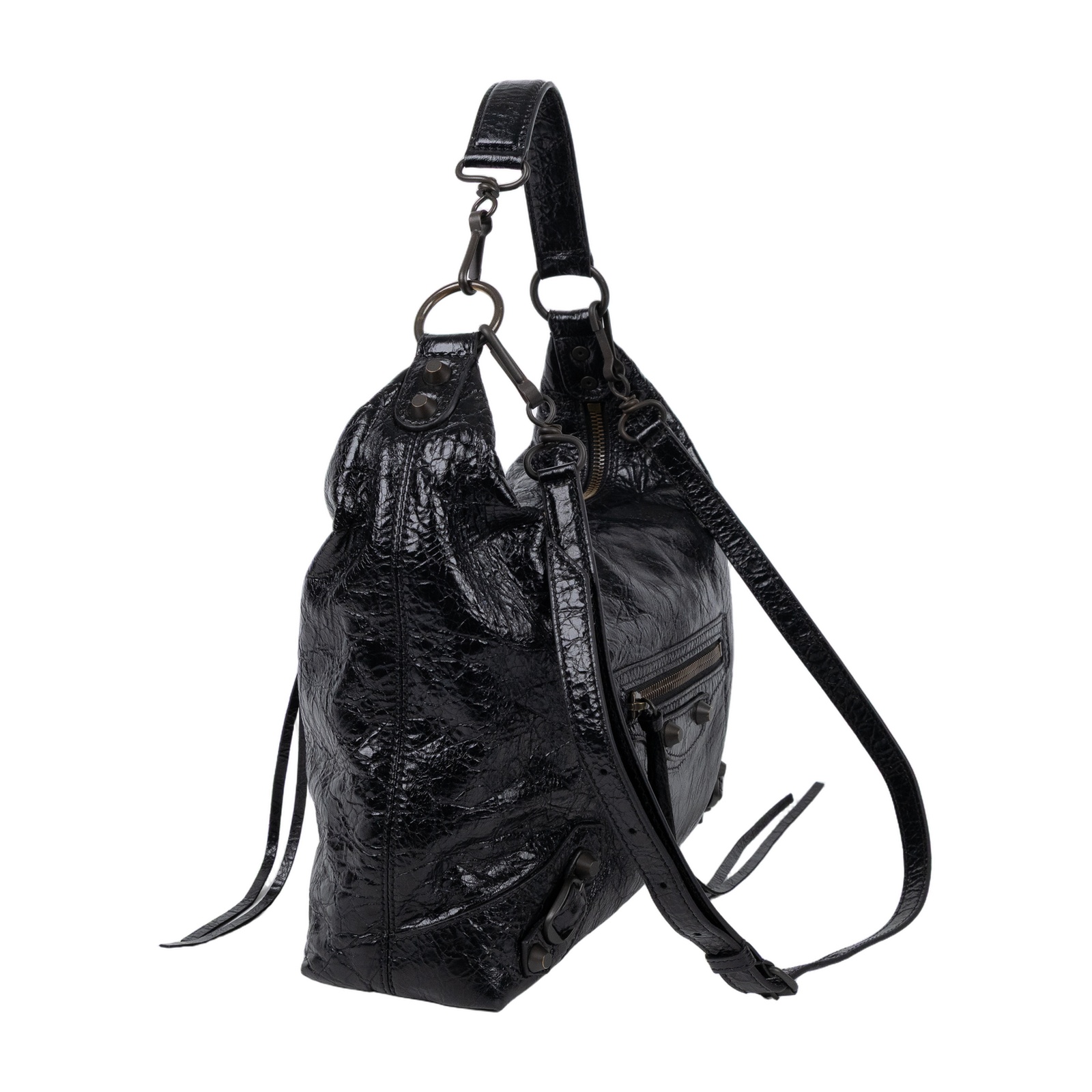 巴黎世家 BALENCIAGA Le City Hobo 機車包 手提包 肩背包 斜背包 流浪包 小型 8525692ABEK  防塵袋/背帶/台灣銷售明細/品控卡