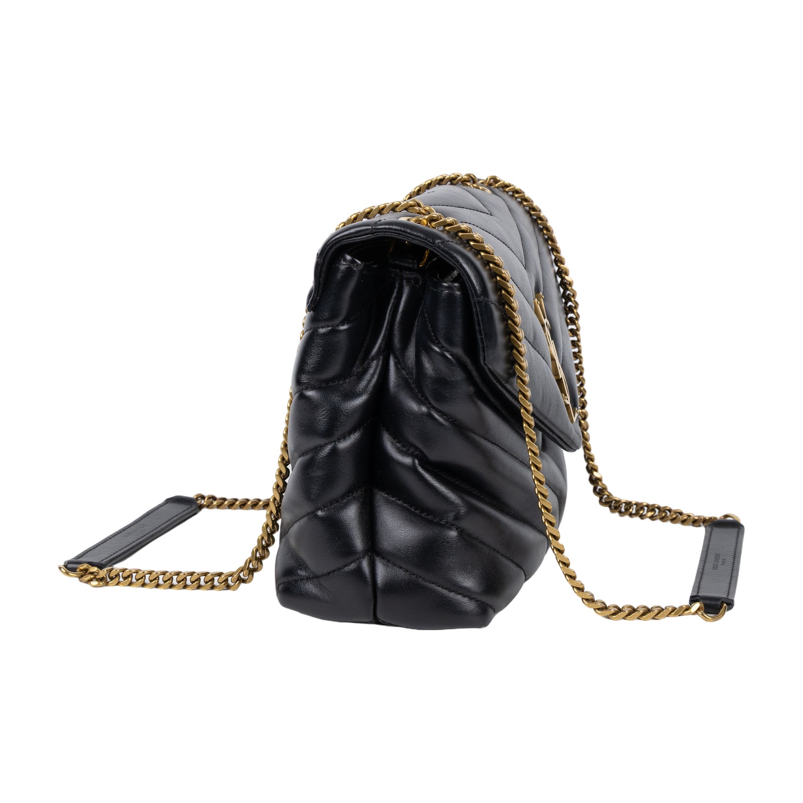 聖羅蘭 YSL SAINT LAURENT Loulou 絎縫 小牛皮 TOY 小型 手袋  肩背 斜背包 金色五金 494699DV727  防塵袋
